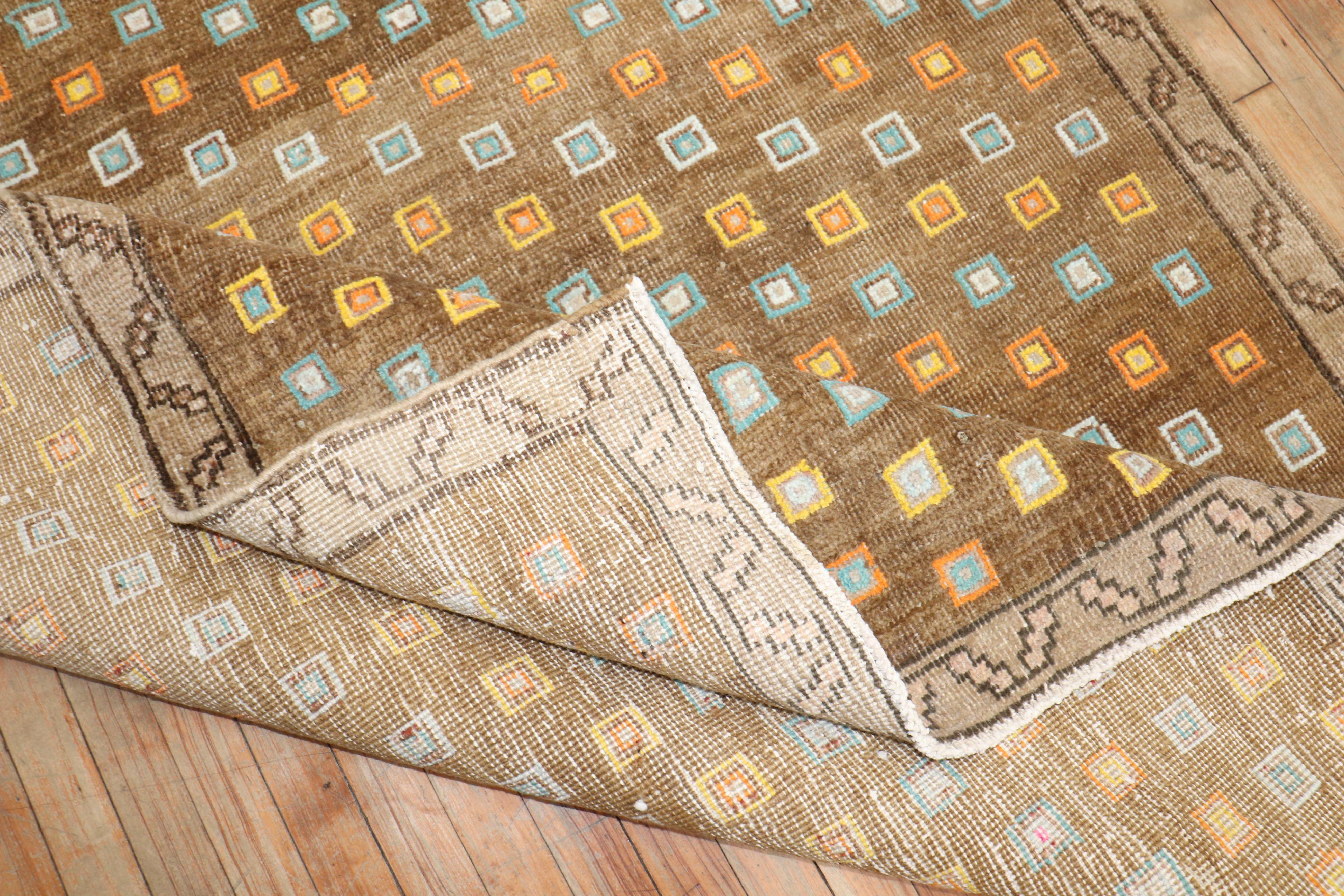 Zabihi Collection Geometric Funky Turkish Rug For Sale 1