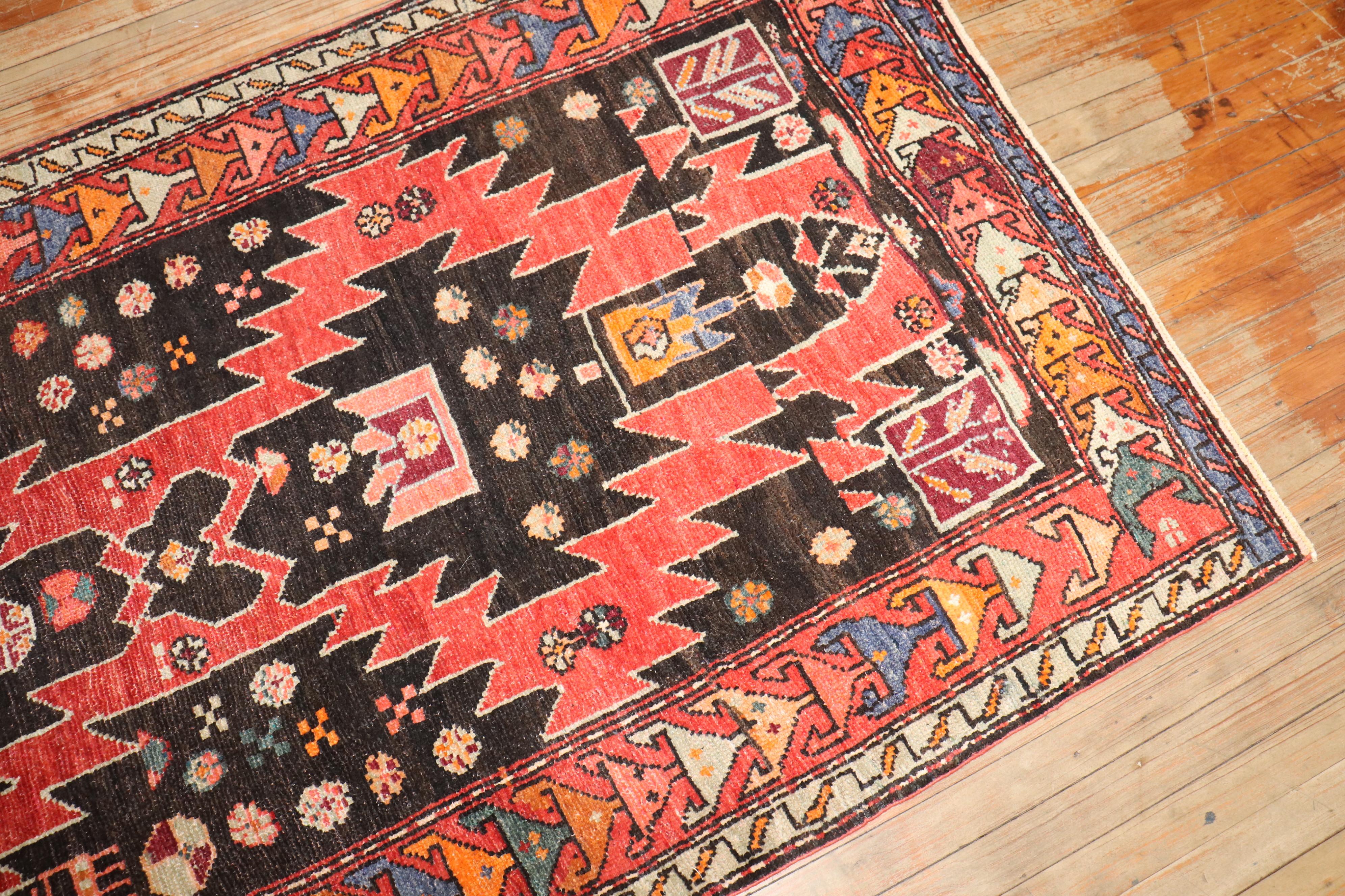 Russo Runner geometrico Karabagh della Collection'S di Zabihi in vendita