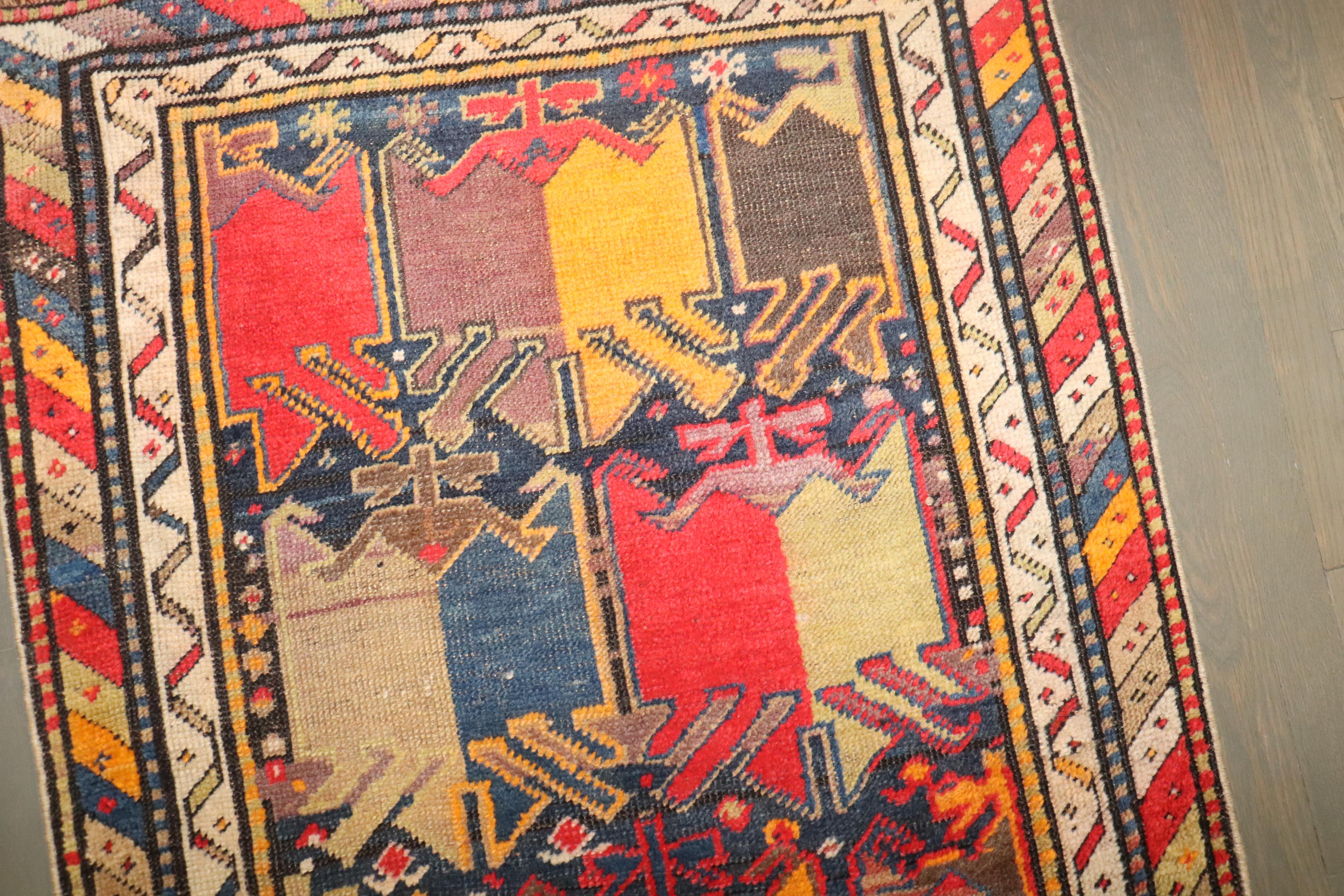 Russo Runner geometrico Karabagh della Collection'S di Zabihi in vendita