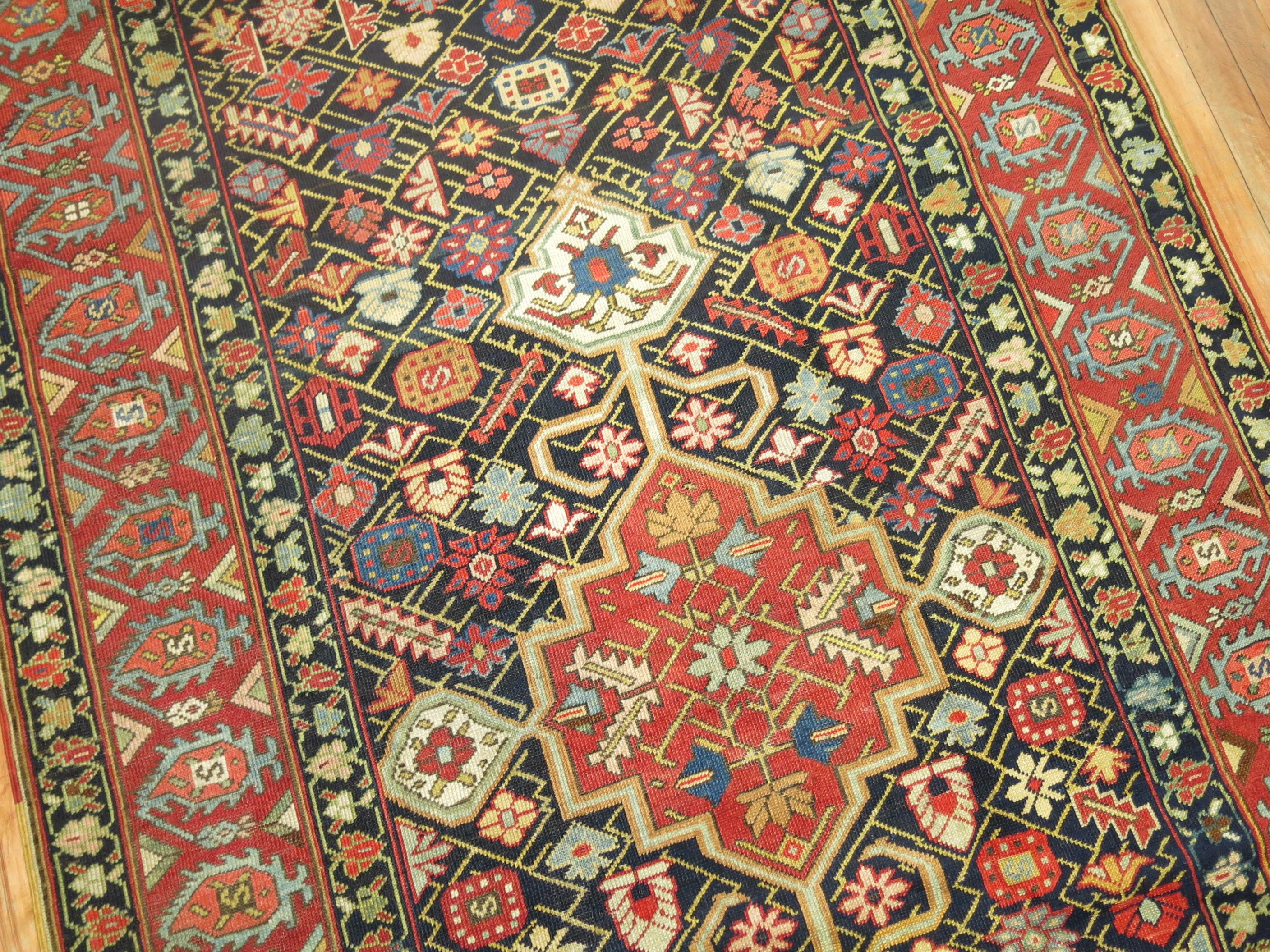 XIXe siècle Tapis de couloir géométrique Karabagh Collection Zabihi en vente