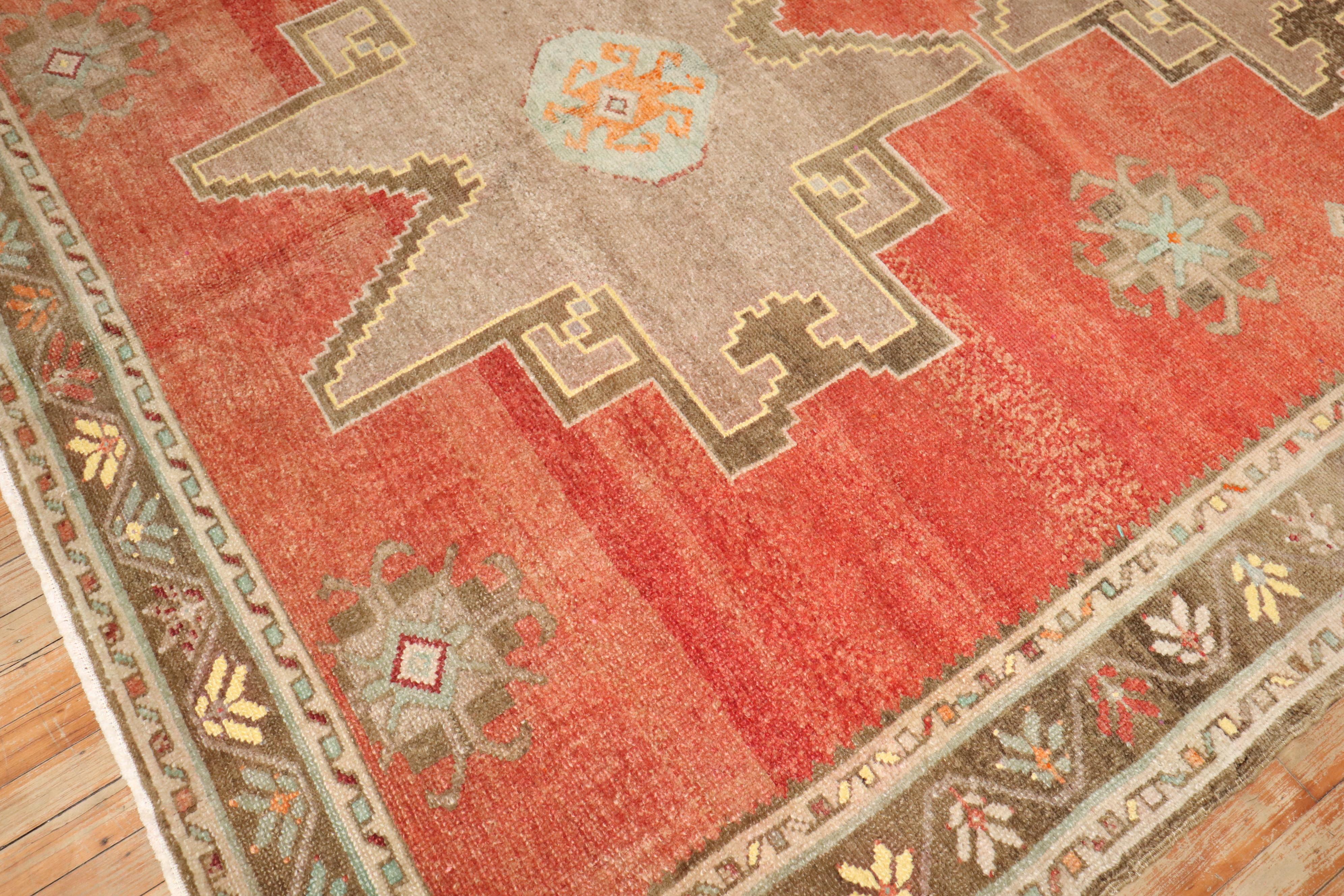 Zabihi Collection Geometric Room Size Turkish Rug For Sale 3