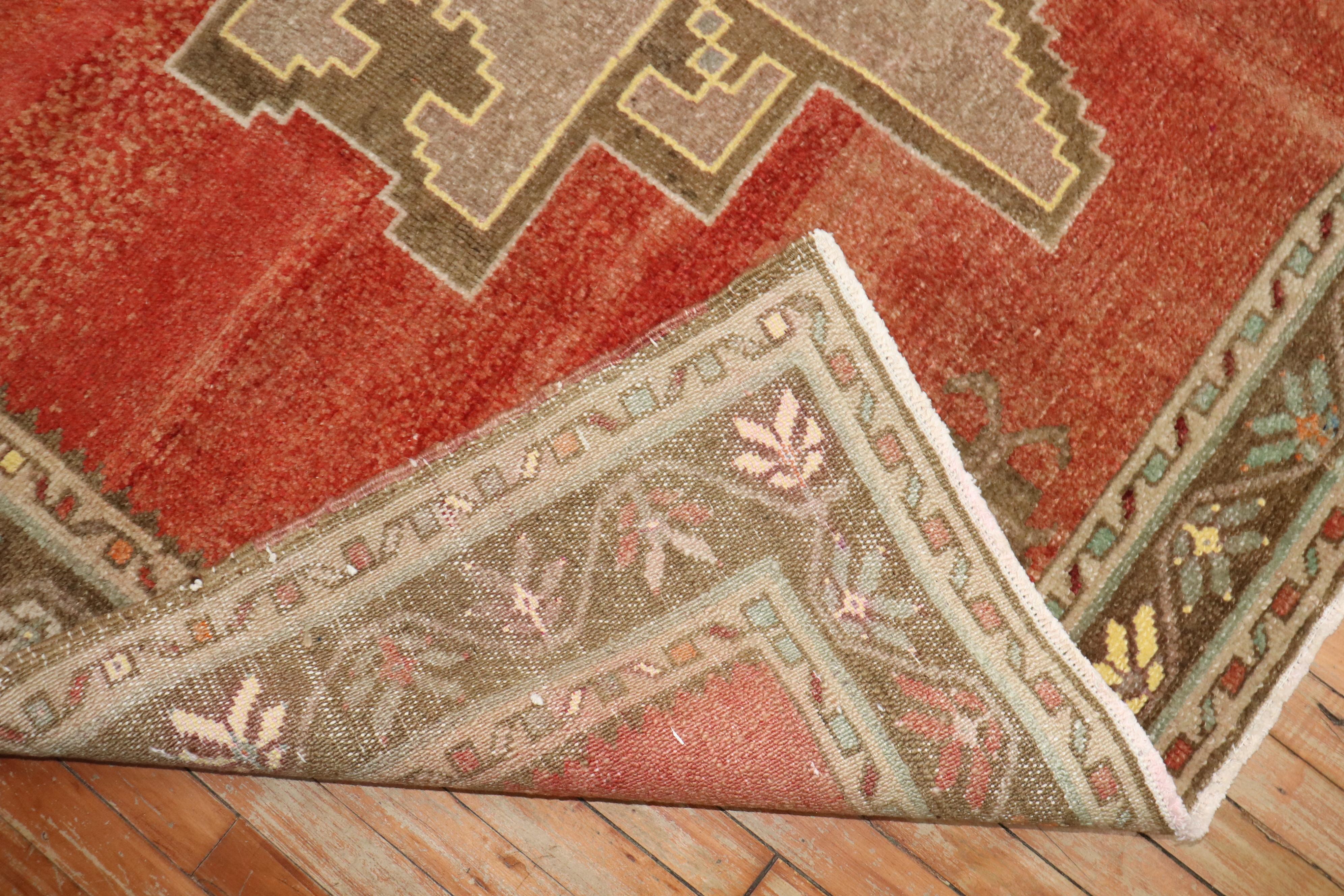Zabihi Collection Geometric Room Size Turkish Rug In Good Condition For Sale In New York, NY