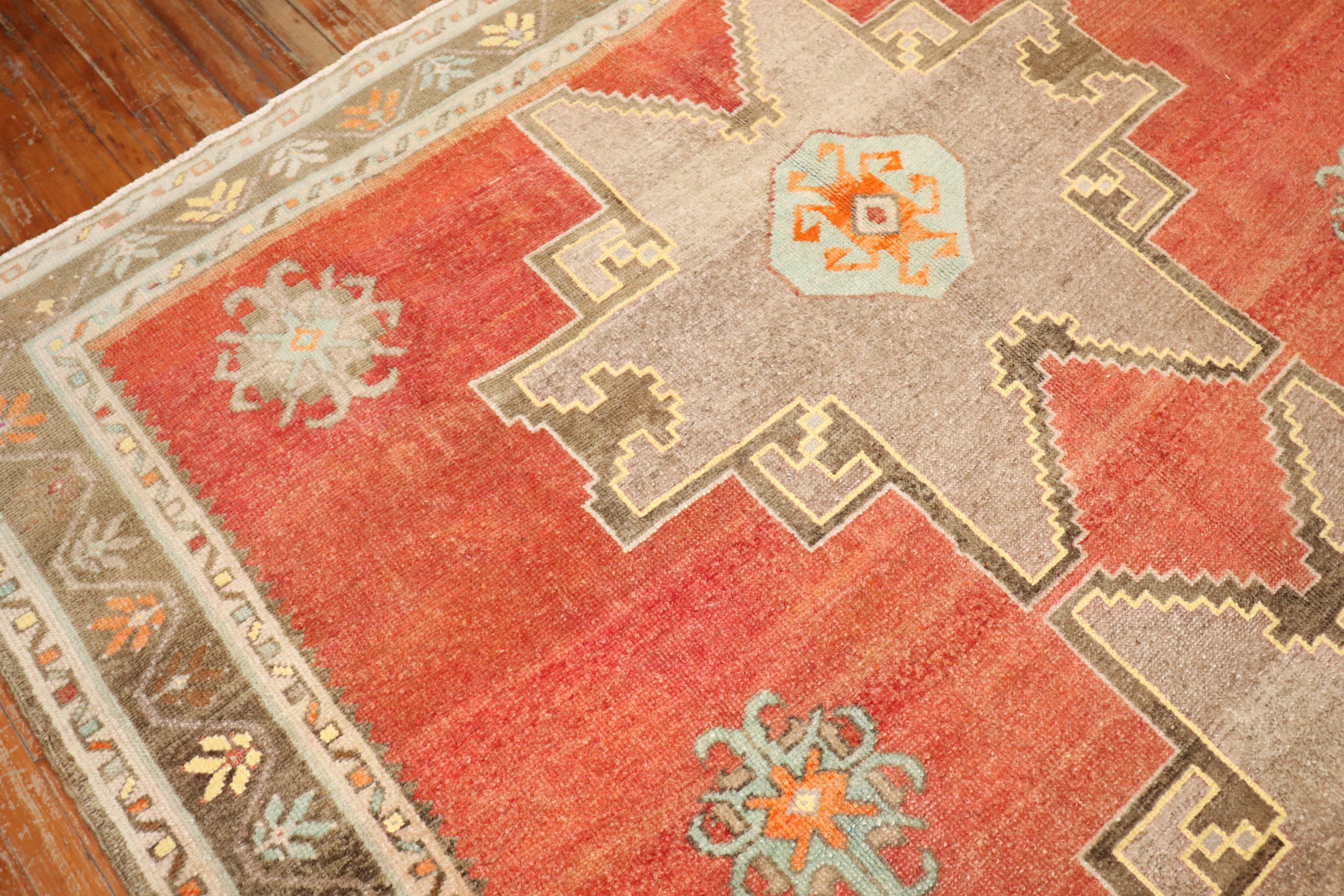 Wool Zabihi Collection Geometric Room Size Turkish Rug For Sale