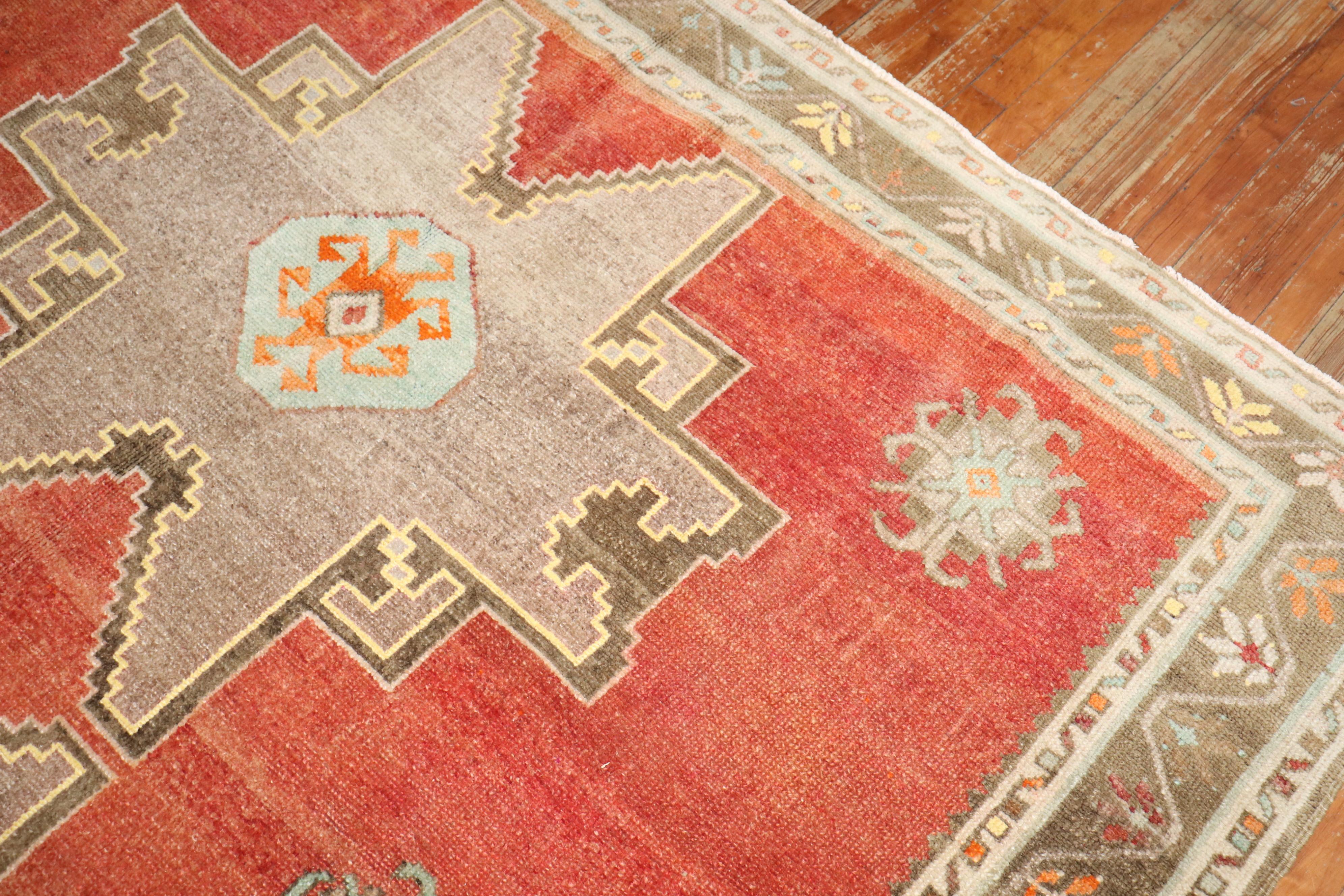 Zabihi Collection Geometric Room Size Turkish Rug For Sale 1