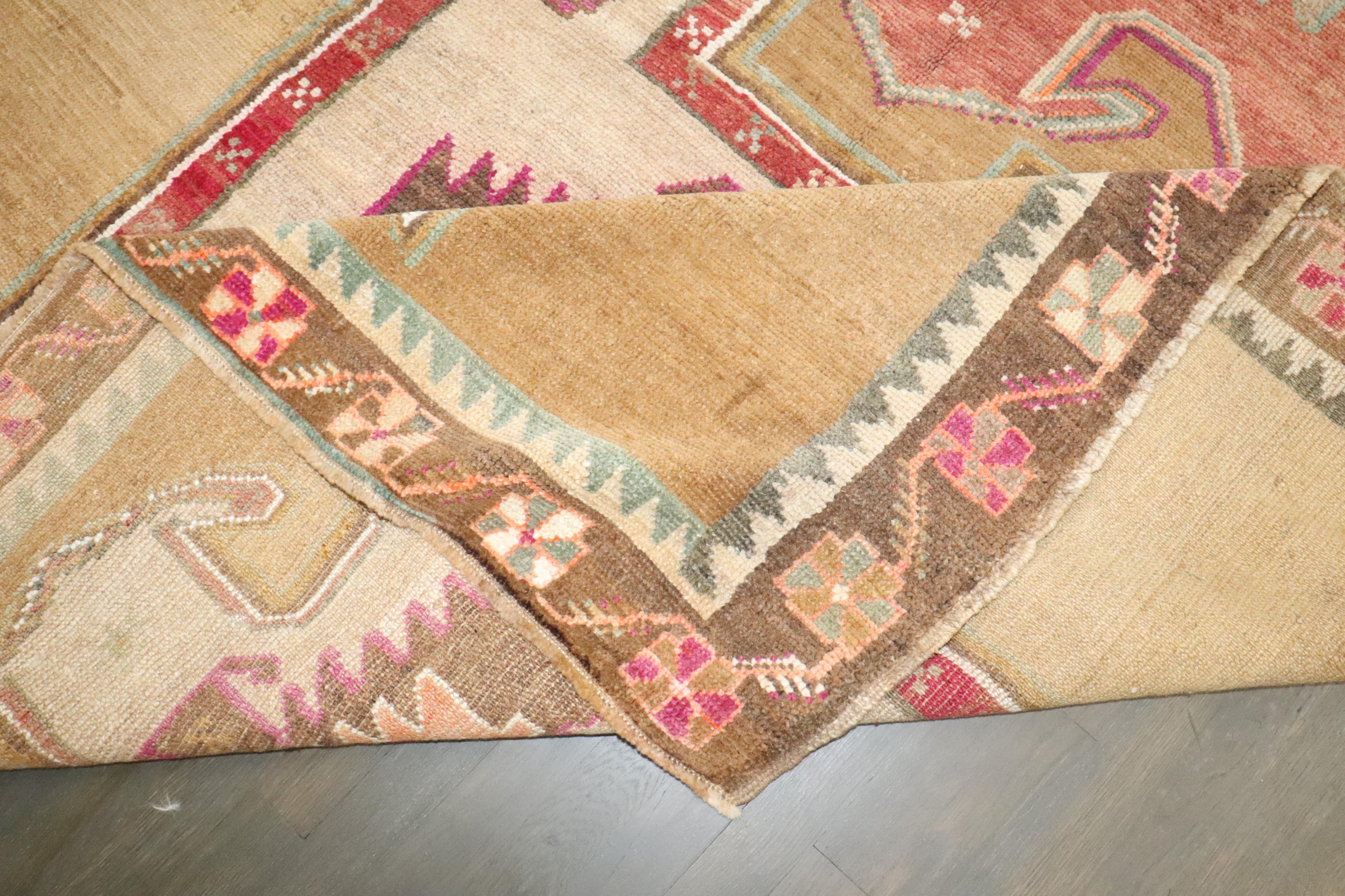 Zabihi Collection Geometric Tribal Turkish Gallery Runner im Angebot 1