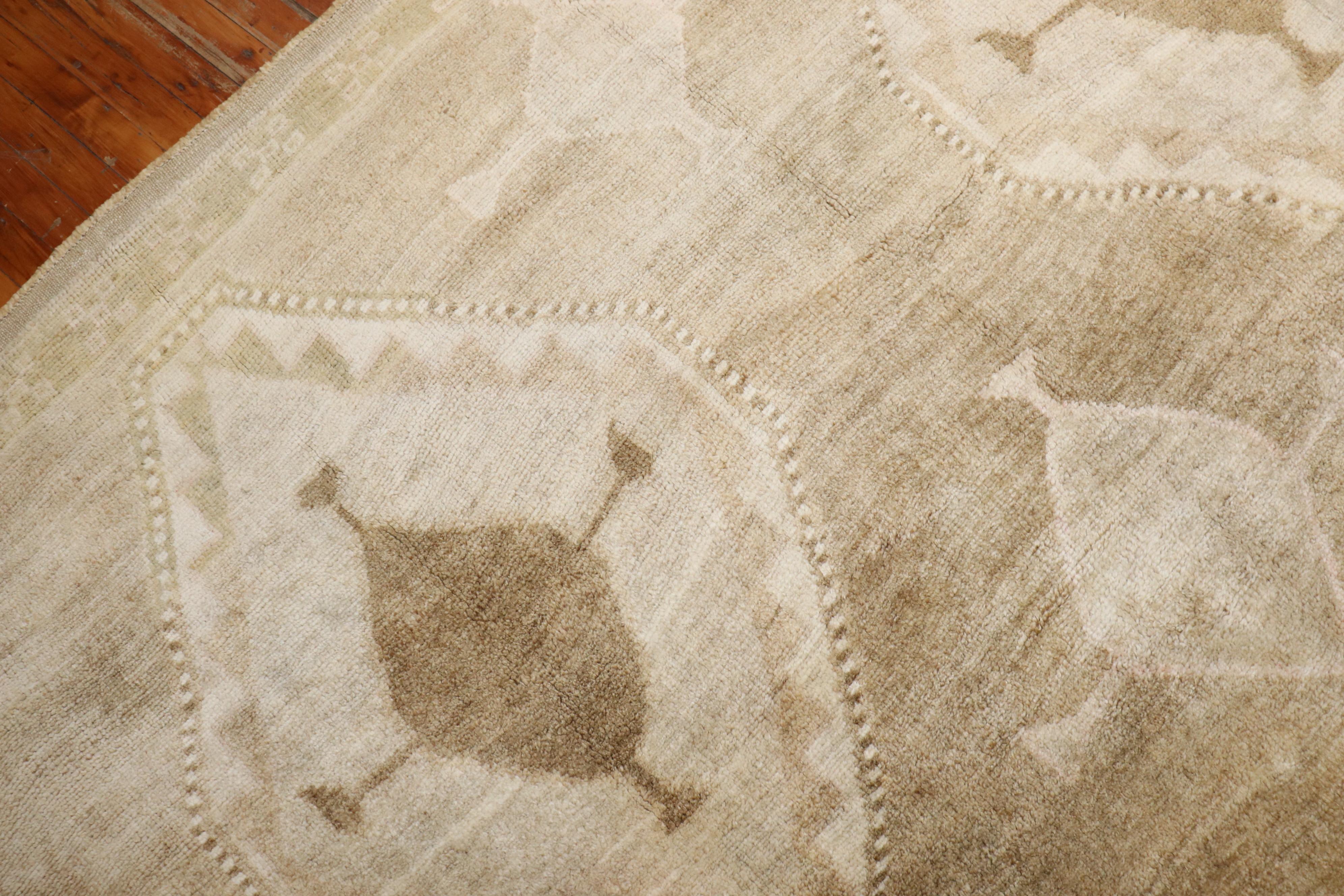 Zabihi Collection Geometric Tribal Turkish Rug For Sale 4