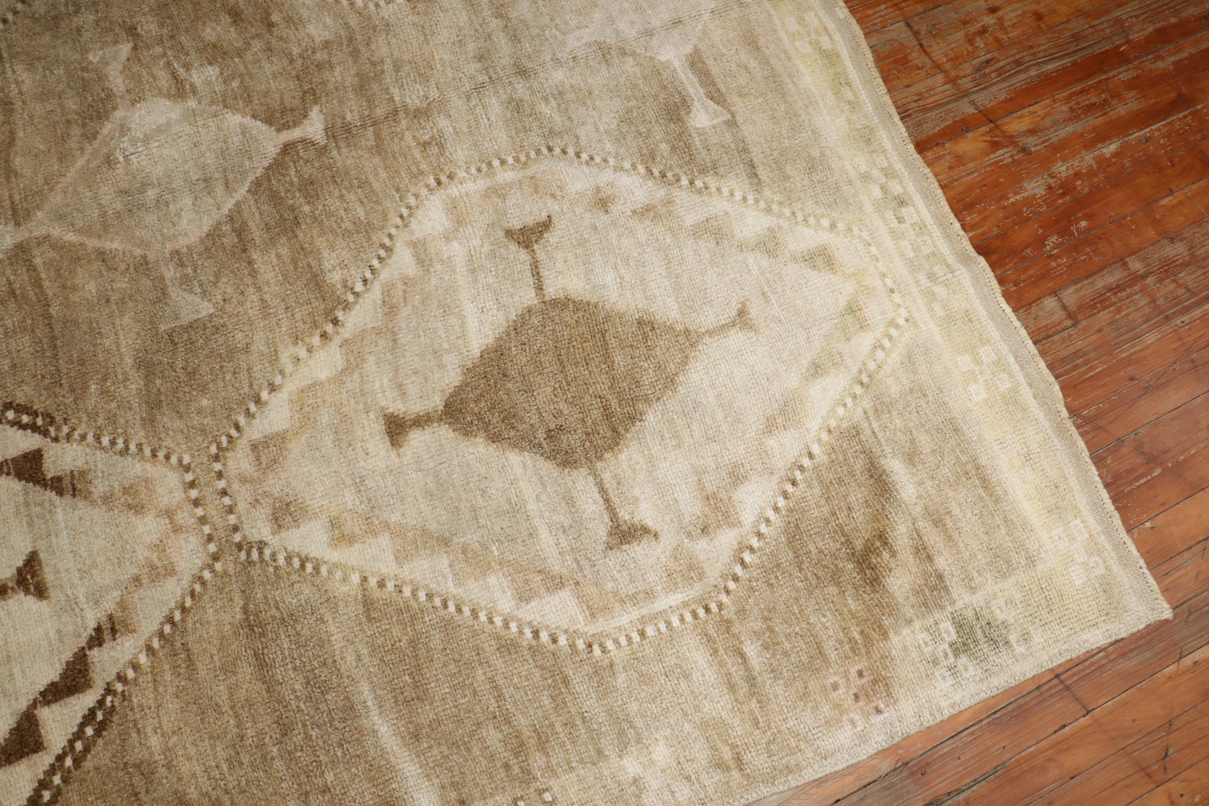 Hand-Knotted Zabihi Collection Geometric Tribal Turkish Rug For Sale