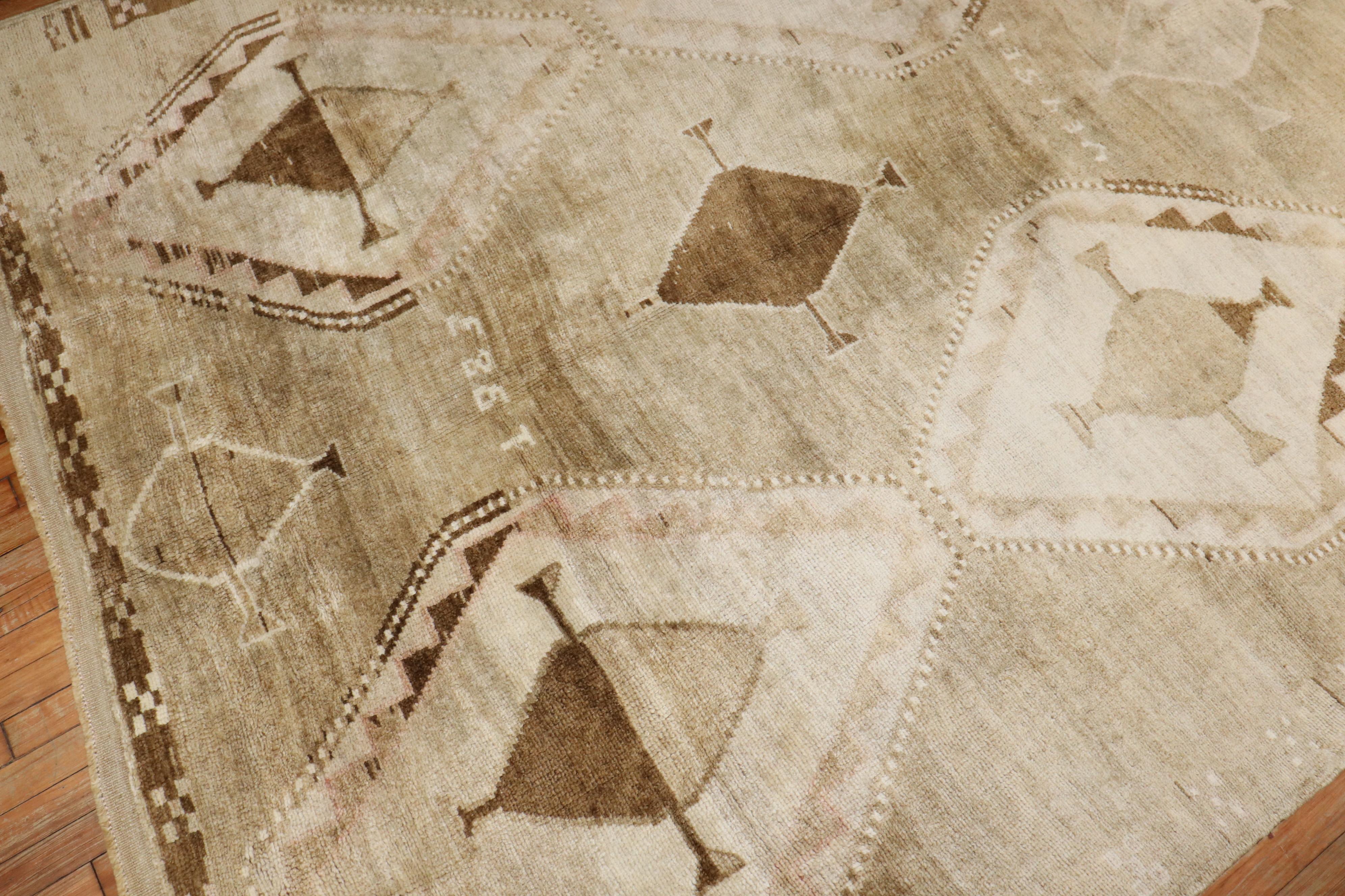 Zabihi Collection Geometric Tribal Turkish Rug In Good Condition For Sale In New York, NY