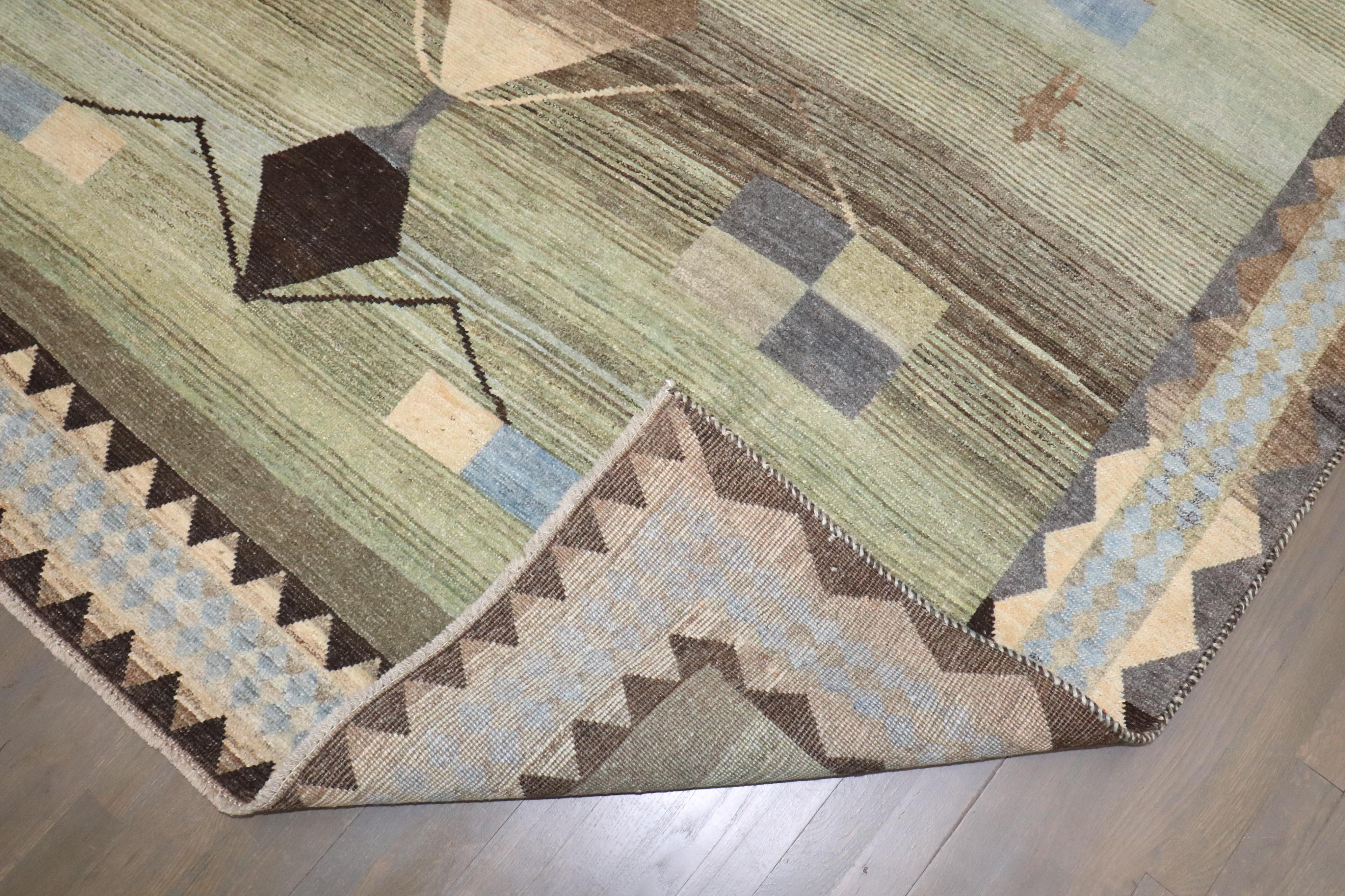 Tribale Tappeto Gabbeh persiano vintage geometrico della Collection'S di Zabihi in vendita