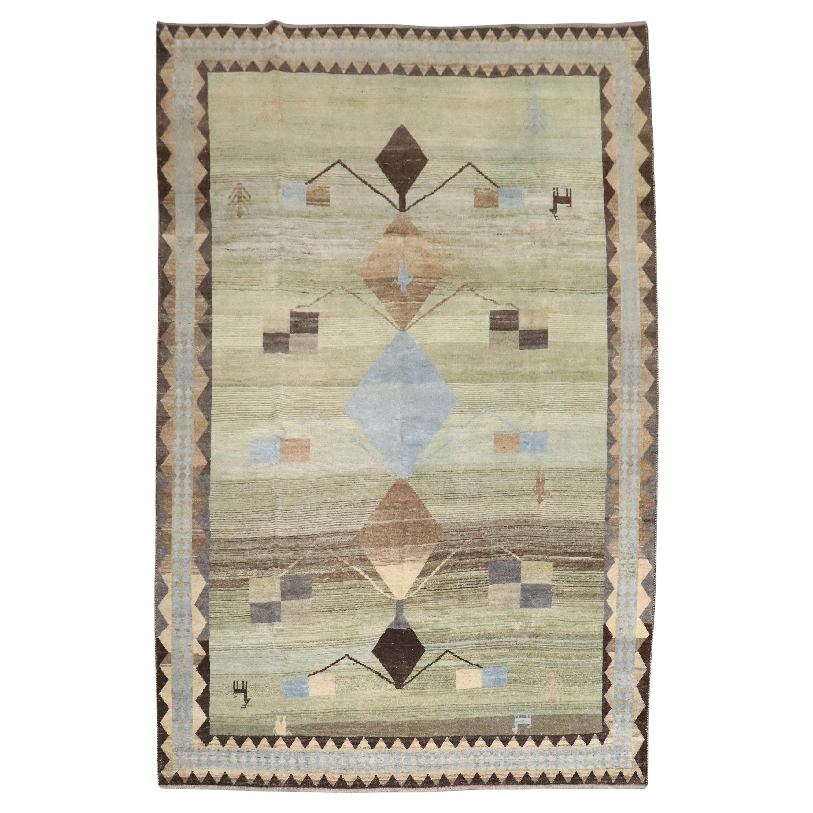 Alfombra Gabbeh Persa Vintage Geométrica Colección Zabihi