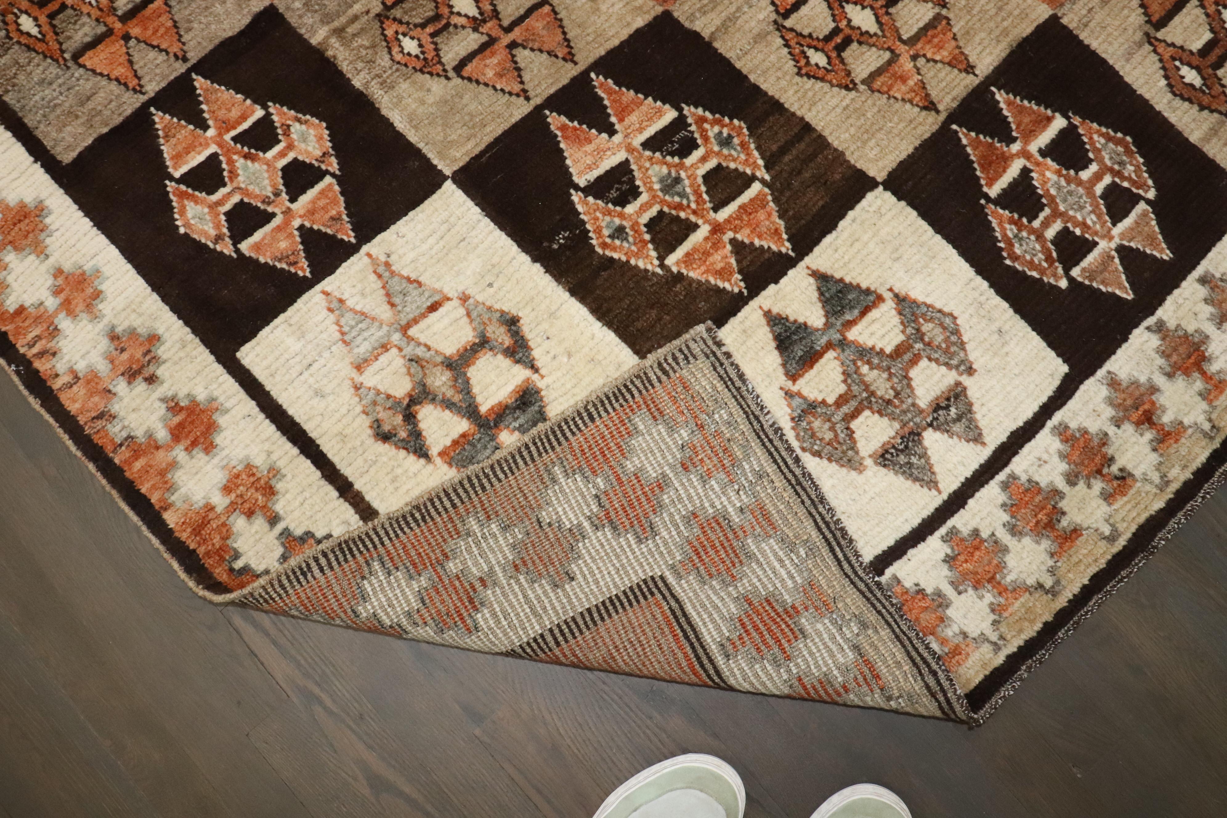 Alfombra Gabbeh Cuadrada Persa Vintage Geométrica Colección Zabihi Tribal en venta
