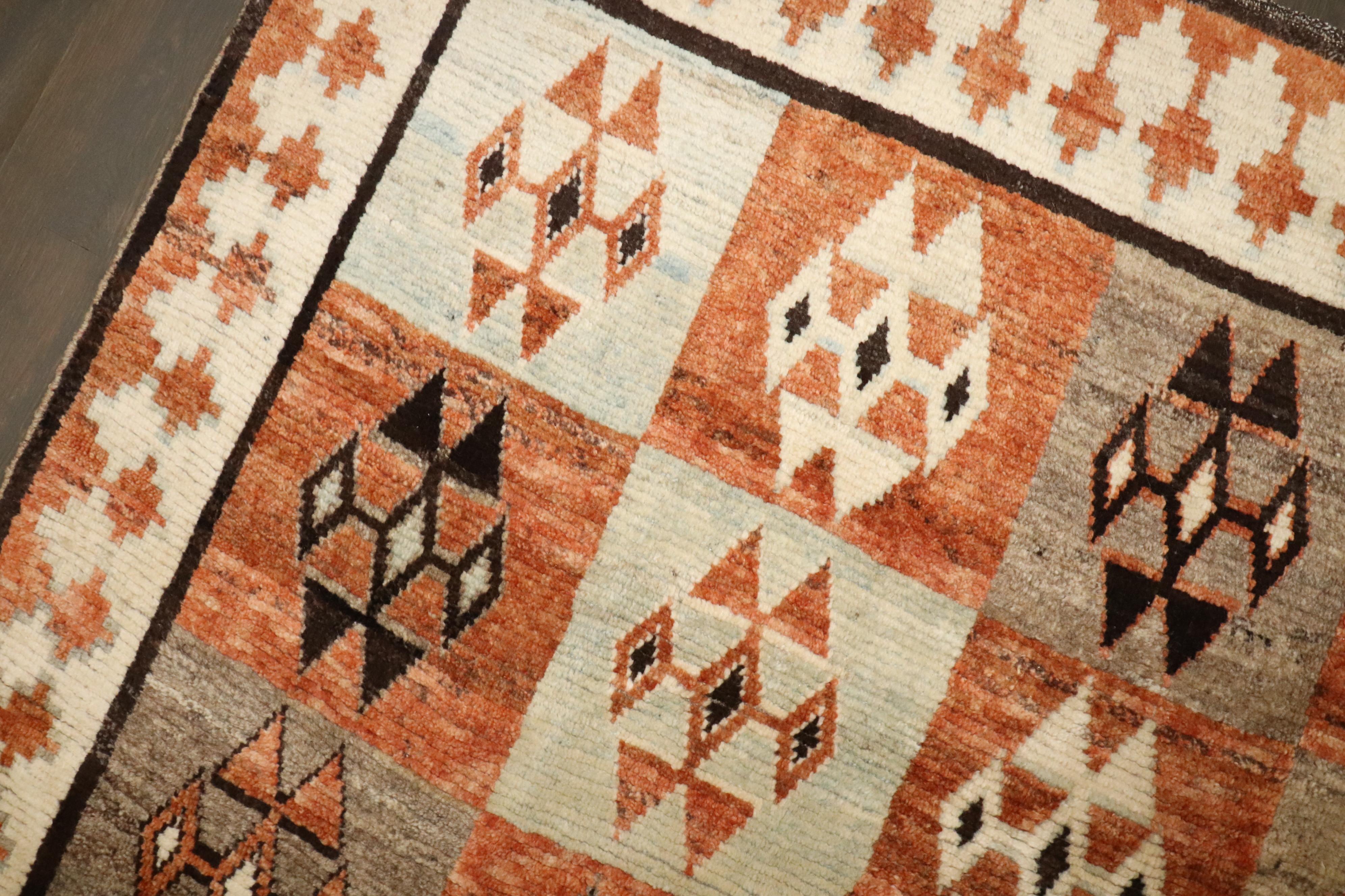 Alfombra Gabbeh Cuadrada Persa Vintage Geométrica Colección Zabihi Lana en venta