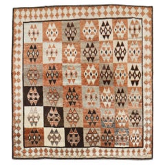 Zabihi Collection Geometric Vintage Persian Square Gabbeh Rug