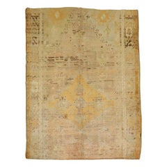 Zabihi Collection Gold Antique Turkish Oushak Rug