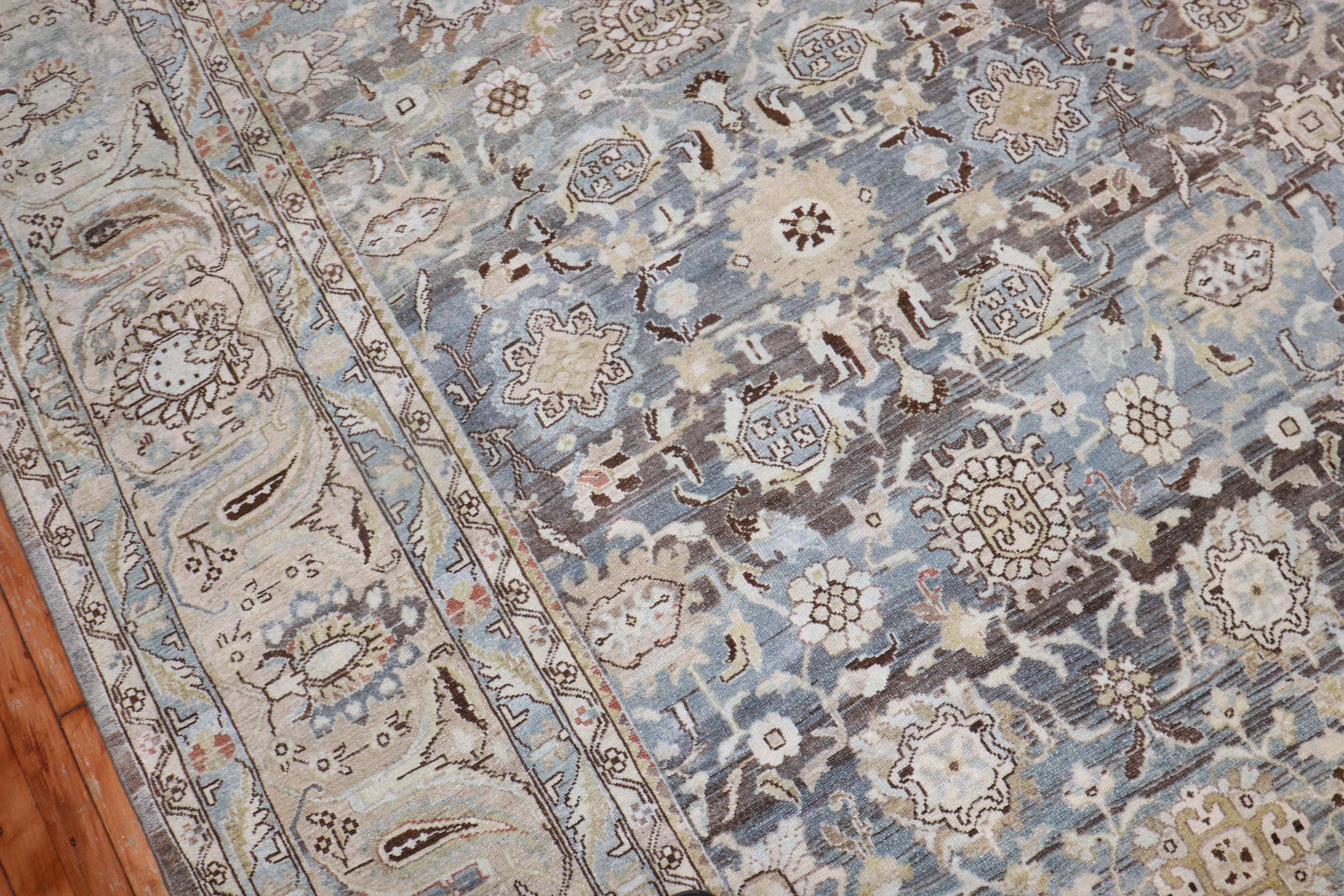 Colección Zabihi Alfombra Persa Antigua Malayer Gris Lana en venta