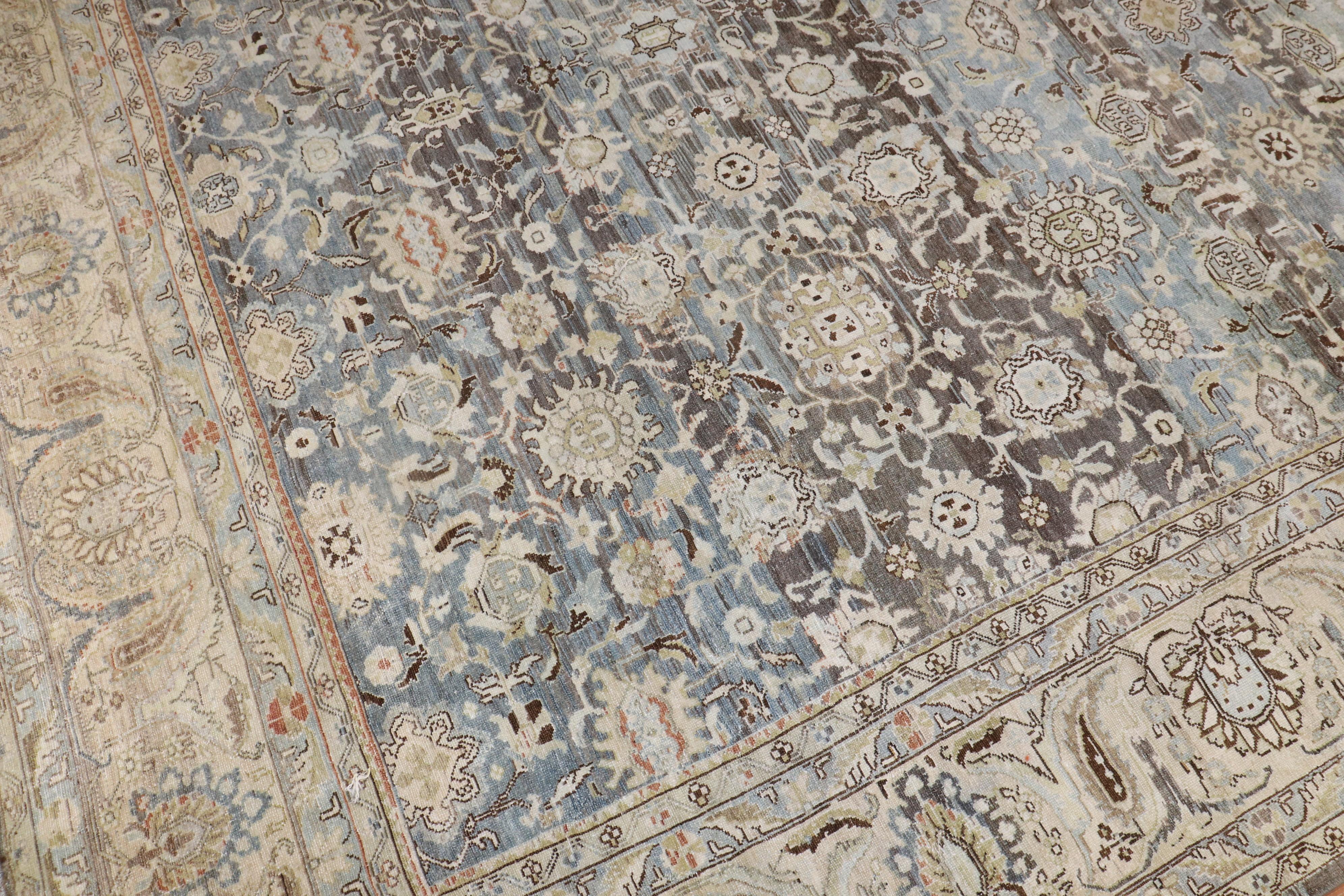 Colección Zabihi Alfombra Persa Antigua Malayer Gris en venta 2