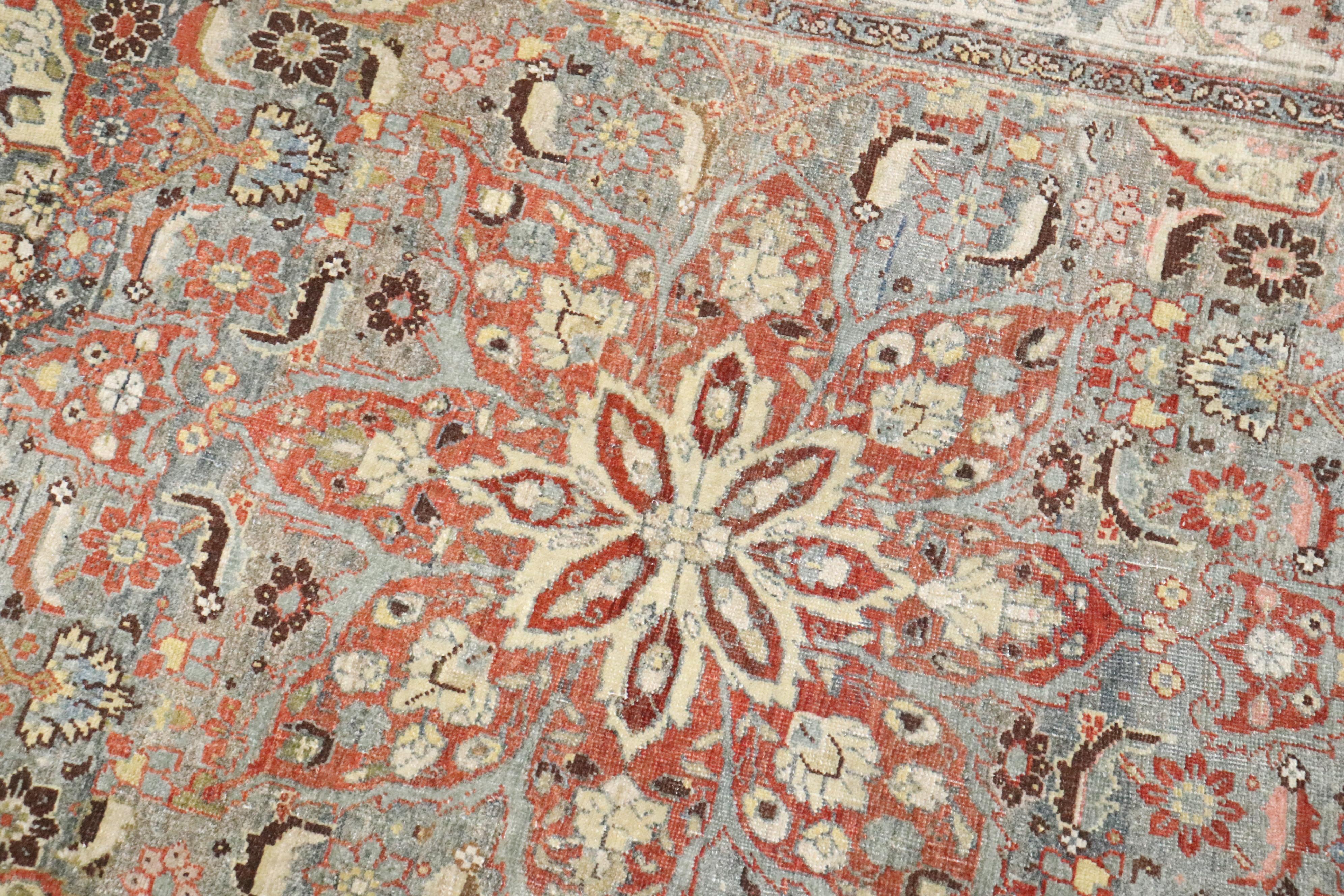 Tappeto Zabihi Collection Grigio Antico Persiano Sarouk Ferehan In condizioni buone in vendita a New York, NY