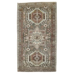 Vintage Zabihi Collection Charcoal Persian Heriz Scatter Rug