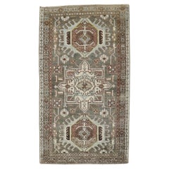 Zabihi Collection Charcoal Persian Heriz Scatter Rug