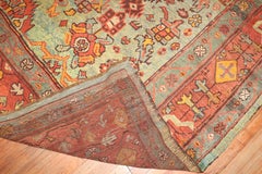 Zabihi Collection Green Antique Square Oushak Rug