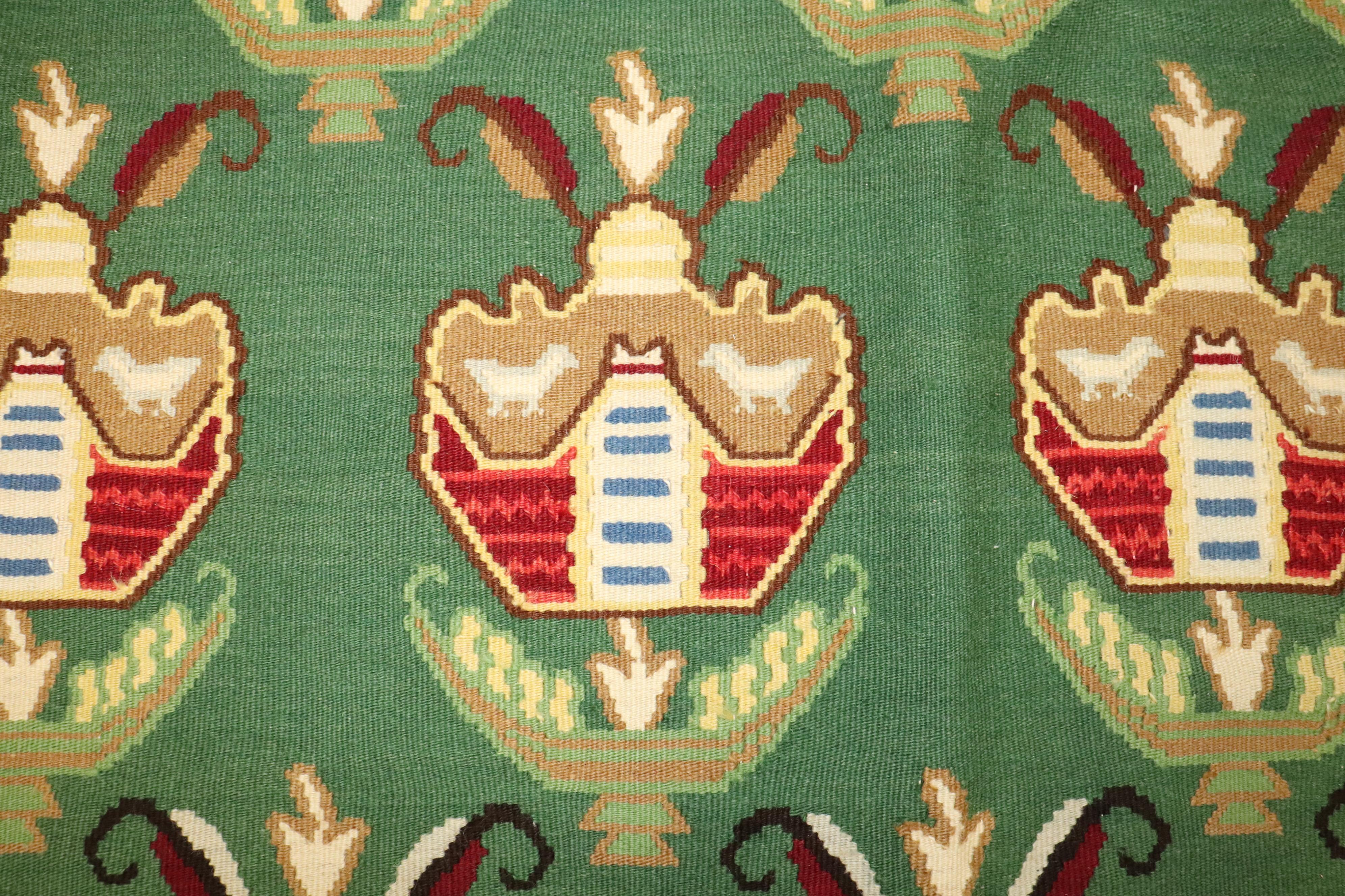 Bessarabia Kilim verde di Besserabian della collezione Zabihi in vendita