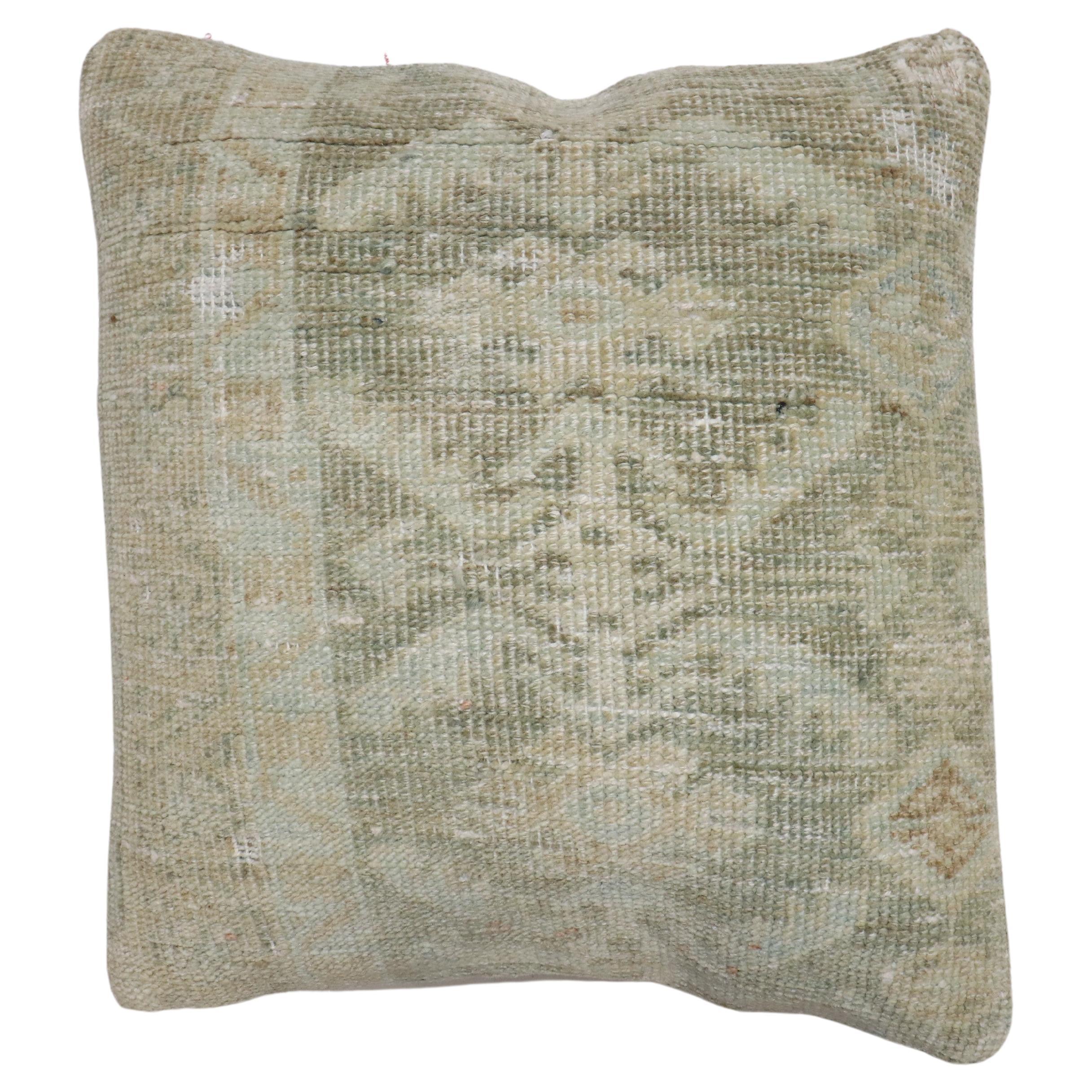 Zabihi Collection Green Persian Malayer Rug Pillow For Sale