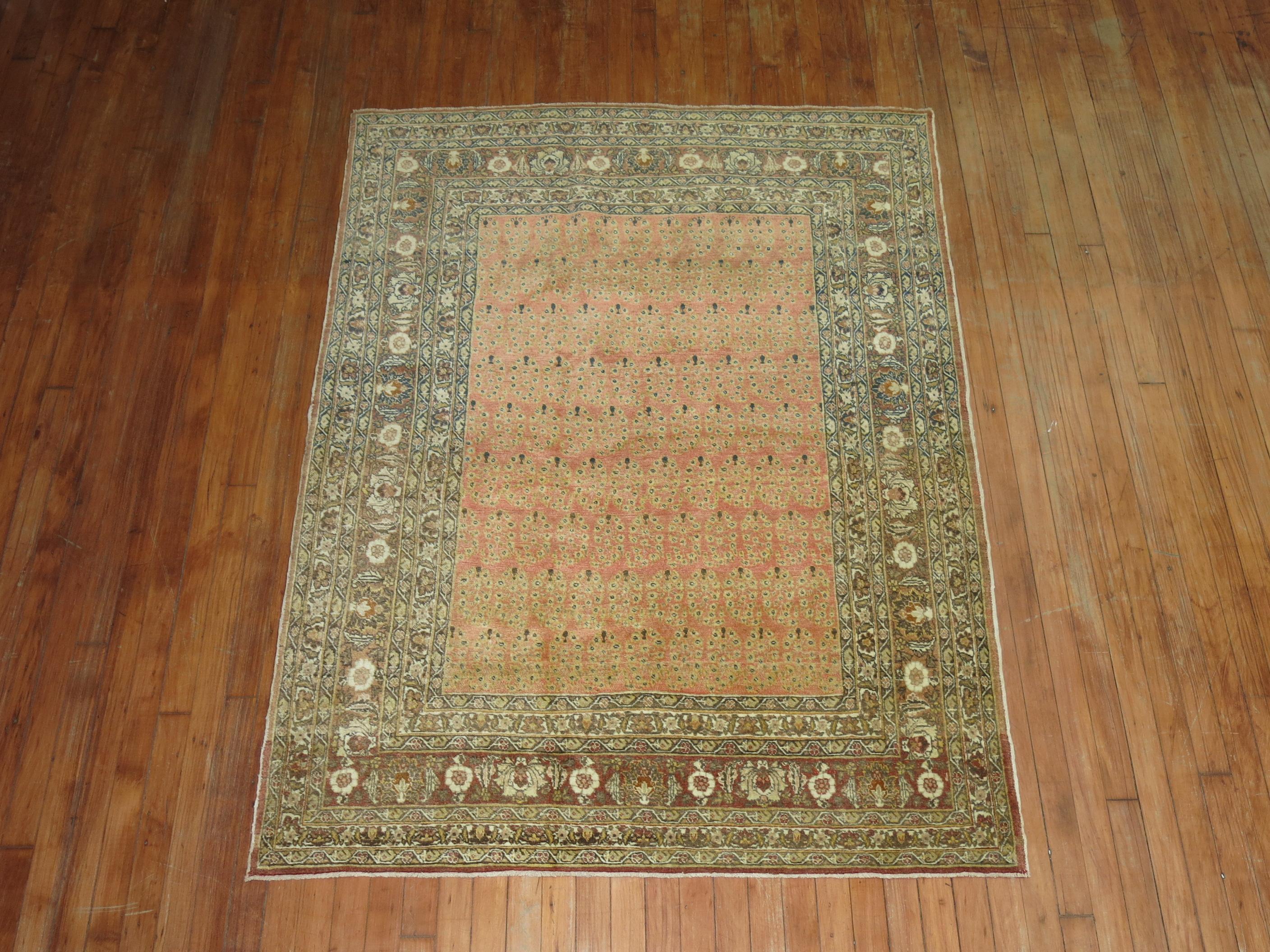 A remarkable late 19th-century Persian Tabriz rug woven by Hadji Jalili workshop in the city of Tabriz. 

4'6'' x 5'11''

The name of the master weaver, Hadji Jallili, lives on as perhaps the single most important creator of unique Court design
