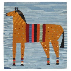 Zabihi Collection Horse Pictorial Persian Wall Kilim