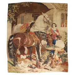 Used Zabihi Collection Horse Scene English Needlepoint