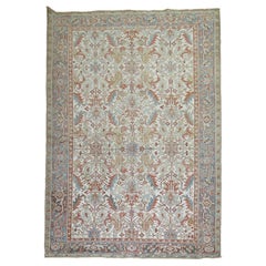 Zabihi Collection Ivory Used Persian Heriz Rug