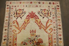 Zabihi Collection Ivory Antique Turkish Ghiordes Rug