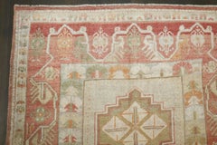 Zabihi Collection Ivory Antique Turkish Melas Small Square Rug