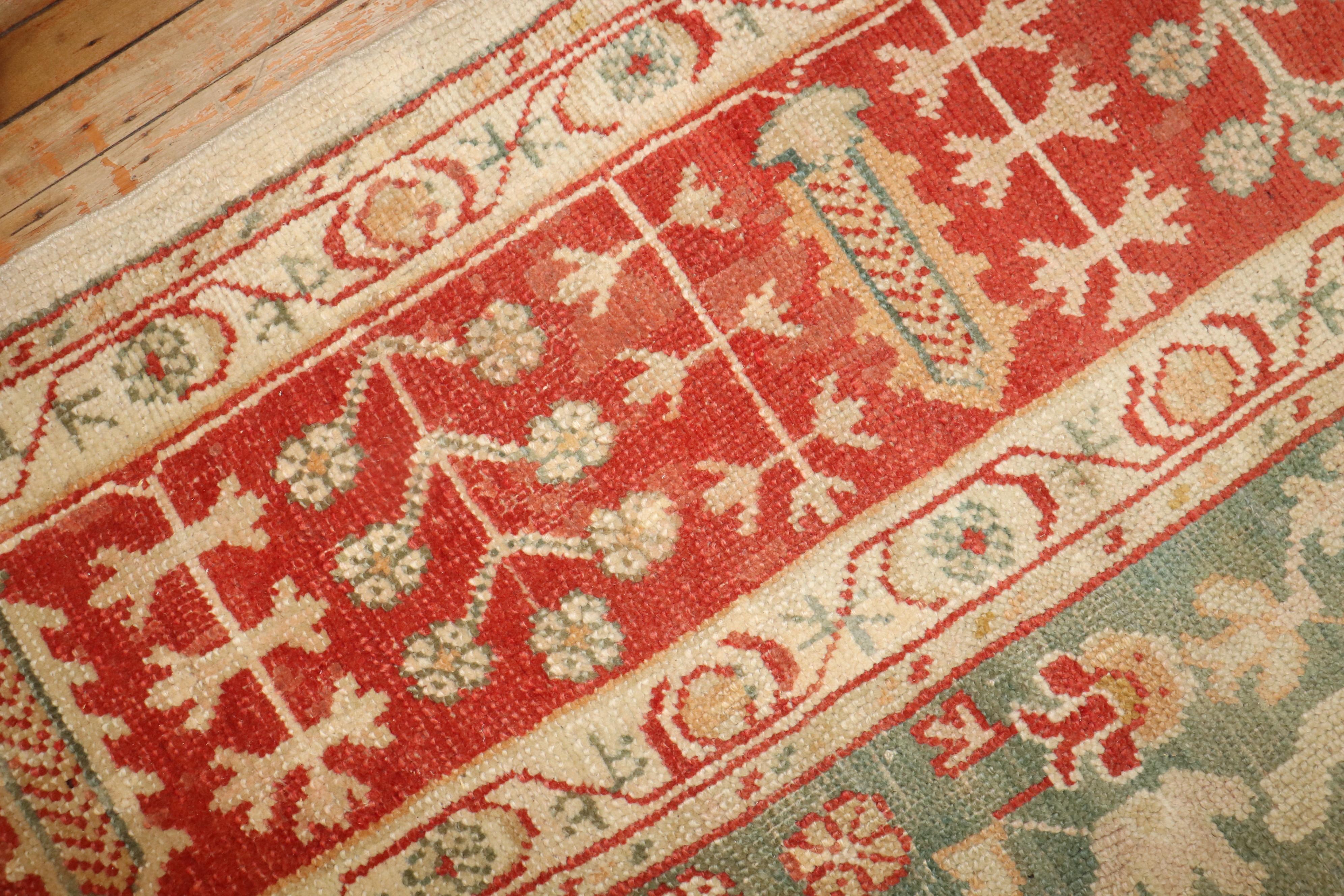 Zabihi Collection Ivory Antique Turkish Oushak Rug In Good Condition For Sale In New York, NY