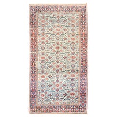 Zabihi Collection Ivory Field Antique Persian Bidjar Gallery Rug