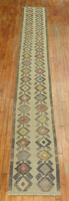 Zabihi Collection Jajim Turkish Long Narrow Vintage Runner