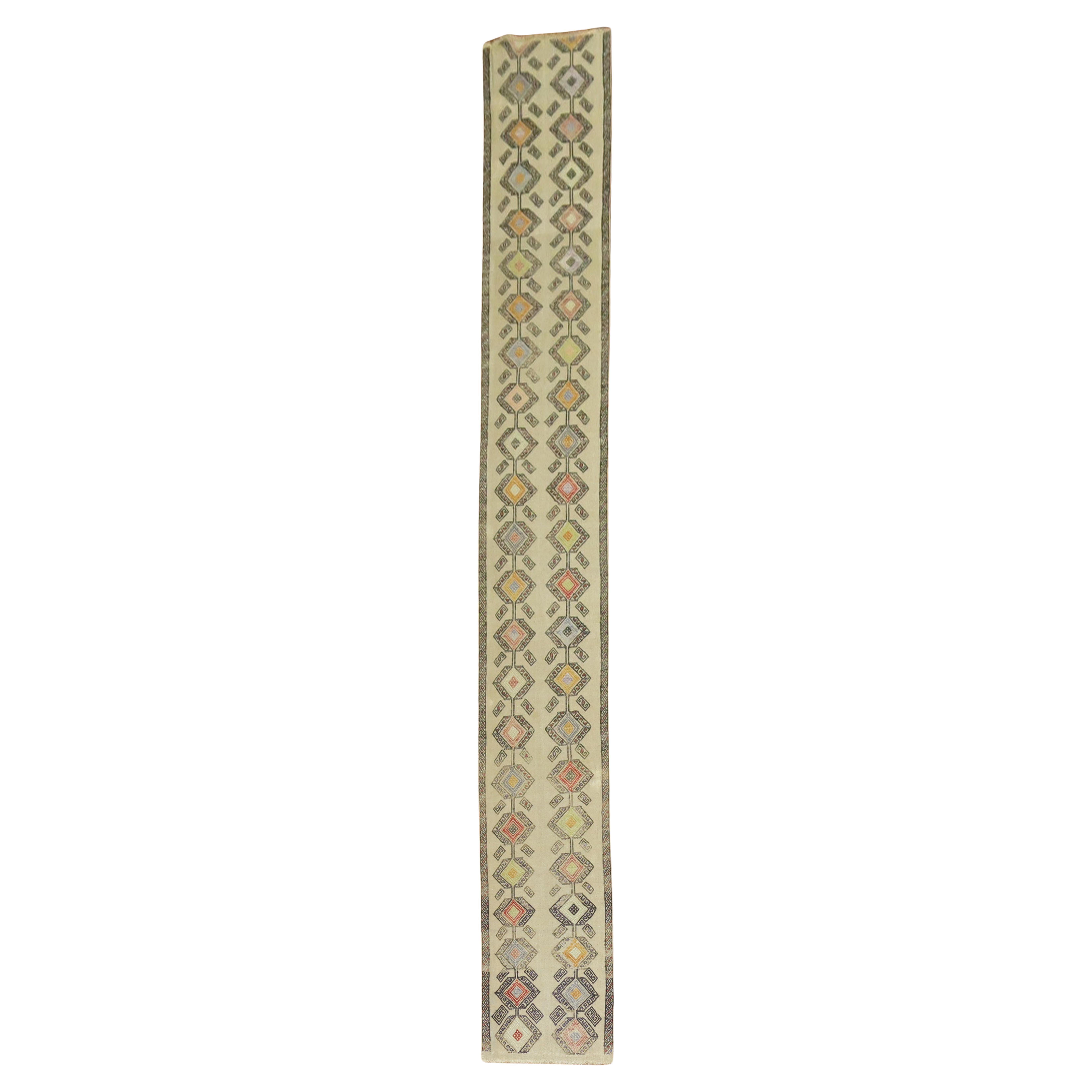Zabihi Collection Jajim Turkish Long Narrow Vintage Runner