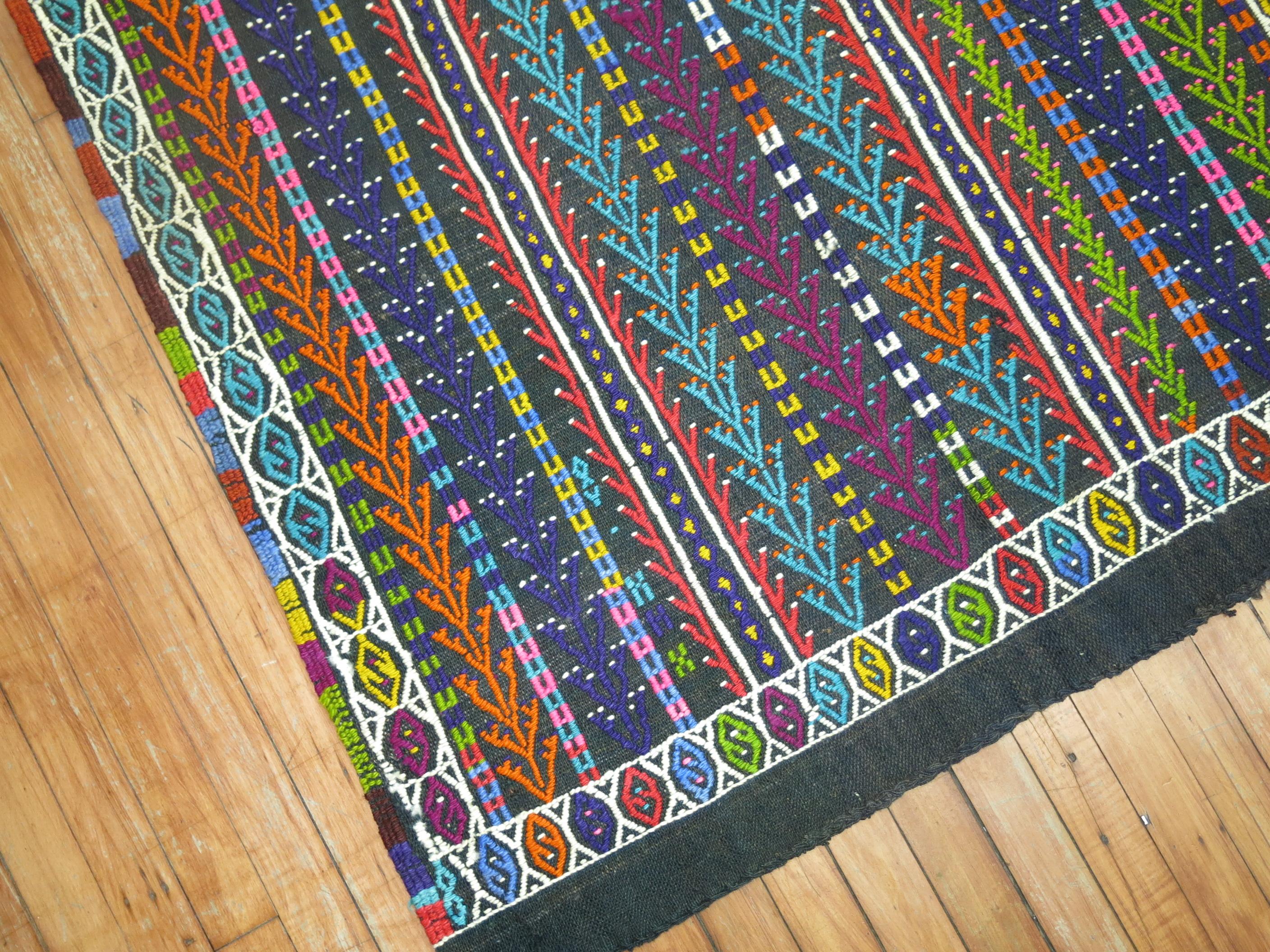 Zabihi Collection Jajim Türkisch Klein Flachgewebe im Zustand „Gut“ im Angebot in New York, NY