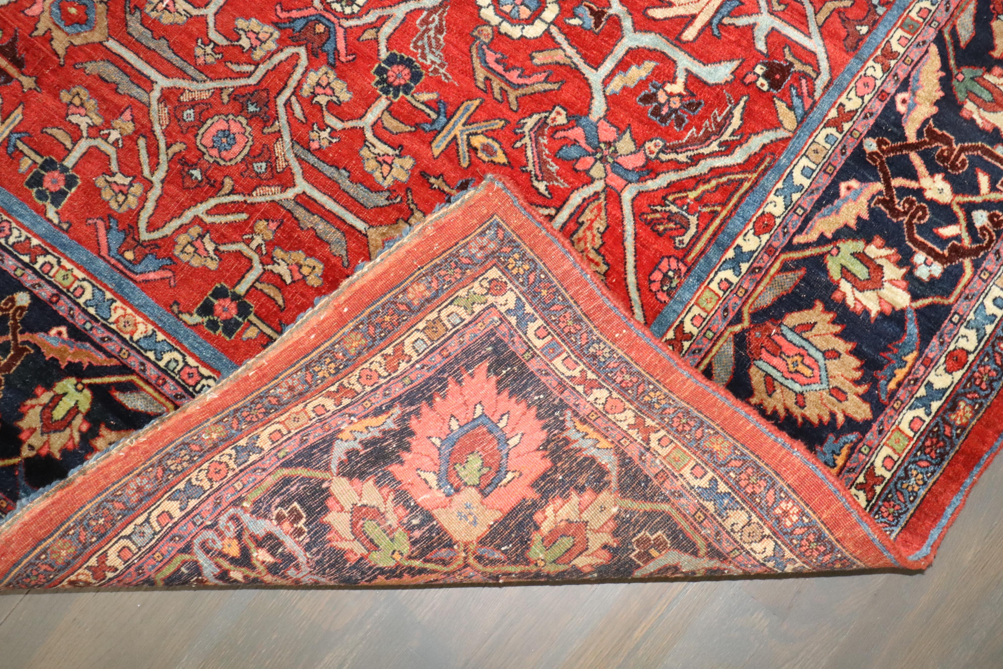 Colección Zabihi Alfombra Persa Antigua Bidjar Tonos Joya en venta 3