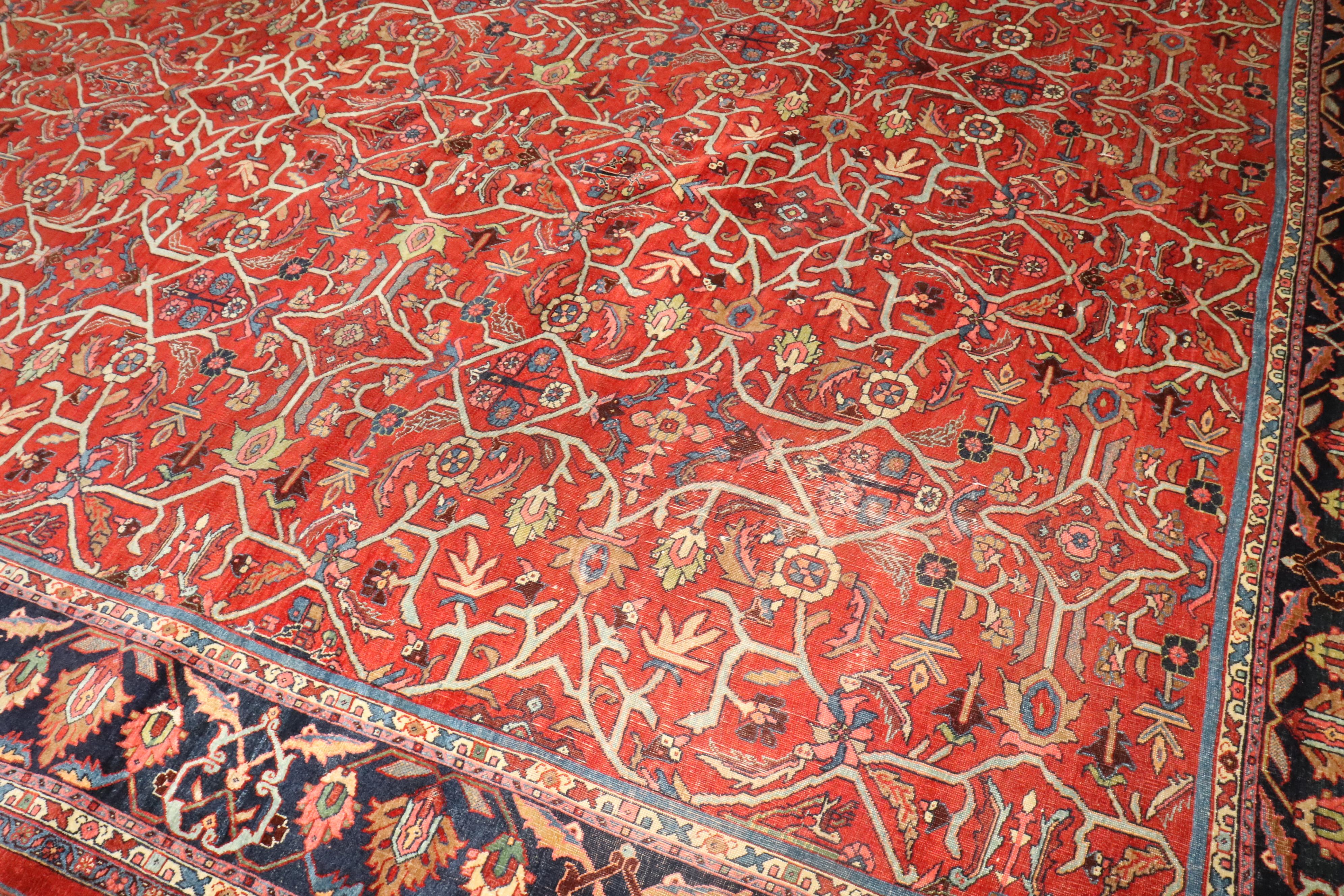 Colección Zabihi Alfombra Persa Antigua Bidjar Tonos Joya Agra en venta