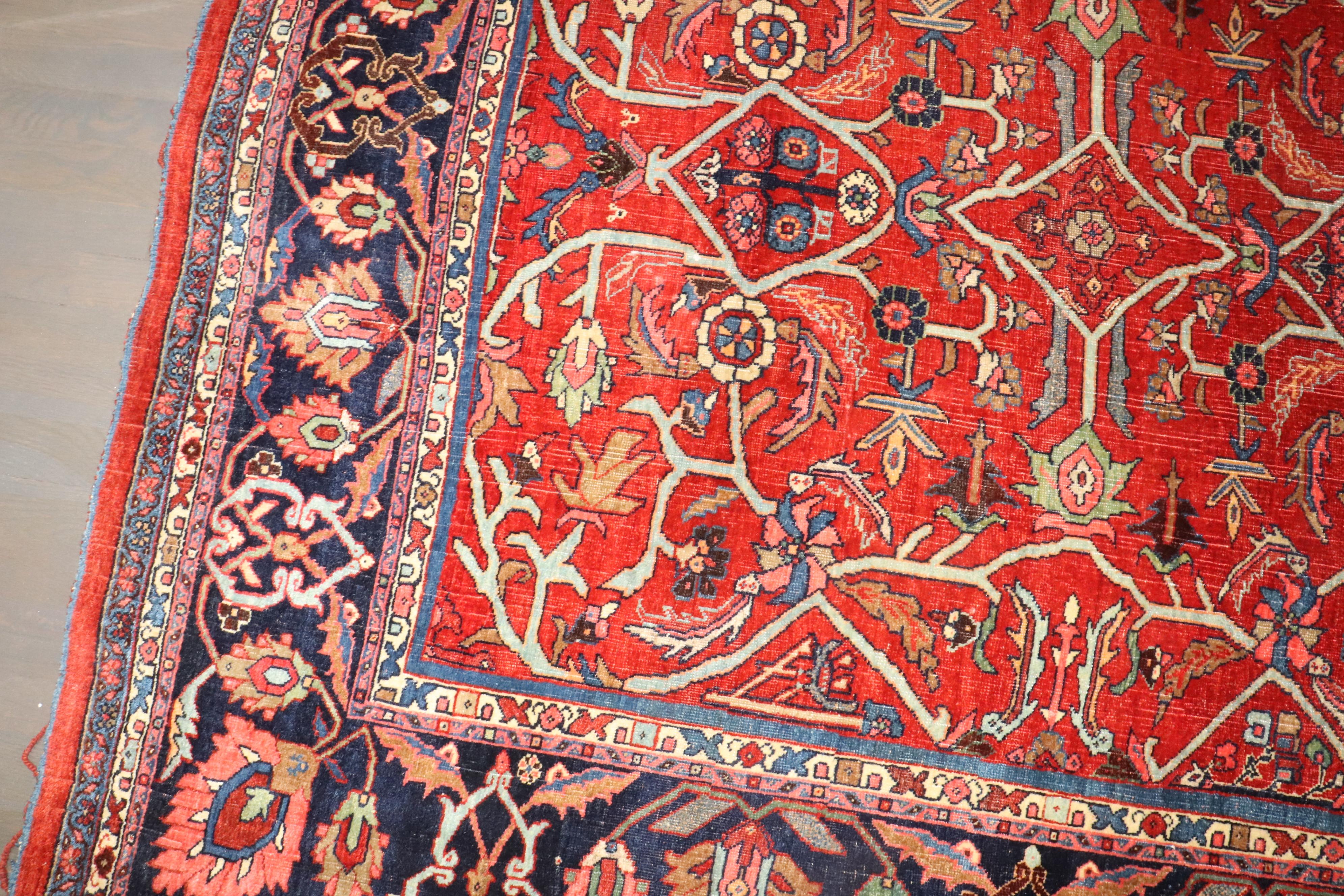 Colección Zabihi Alfombra Persa Antigua Bidjar Tonos Joya Anudado a mano en venta