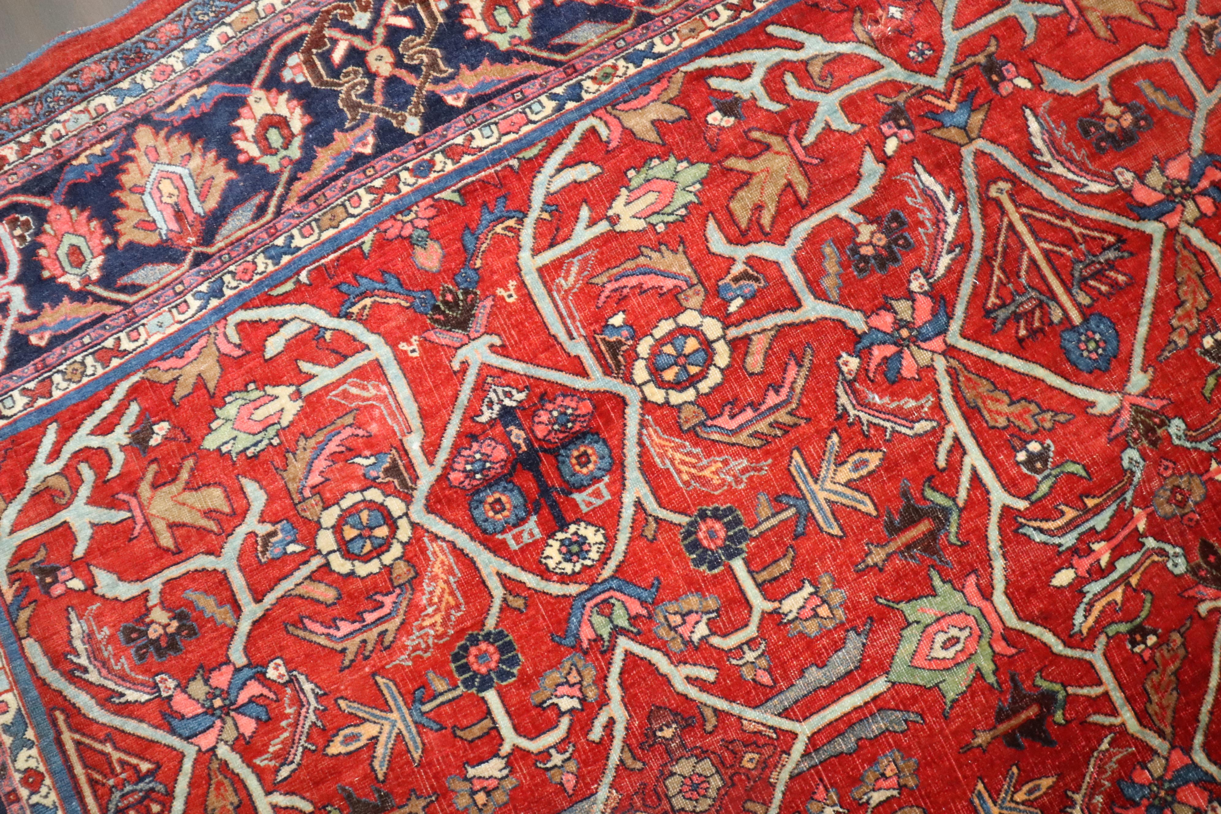 Colección Zabihi Alfombra Persa Antigua Bidjar Tonos Joya en Bueno estado para la venta en New York, NY