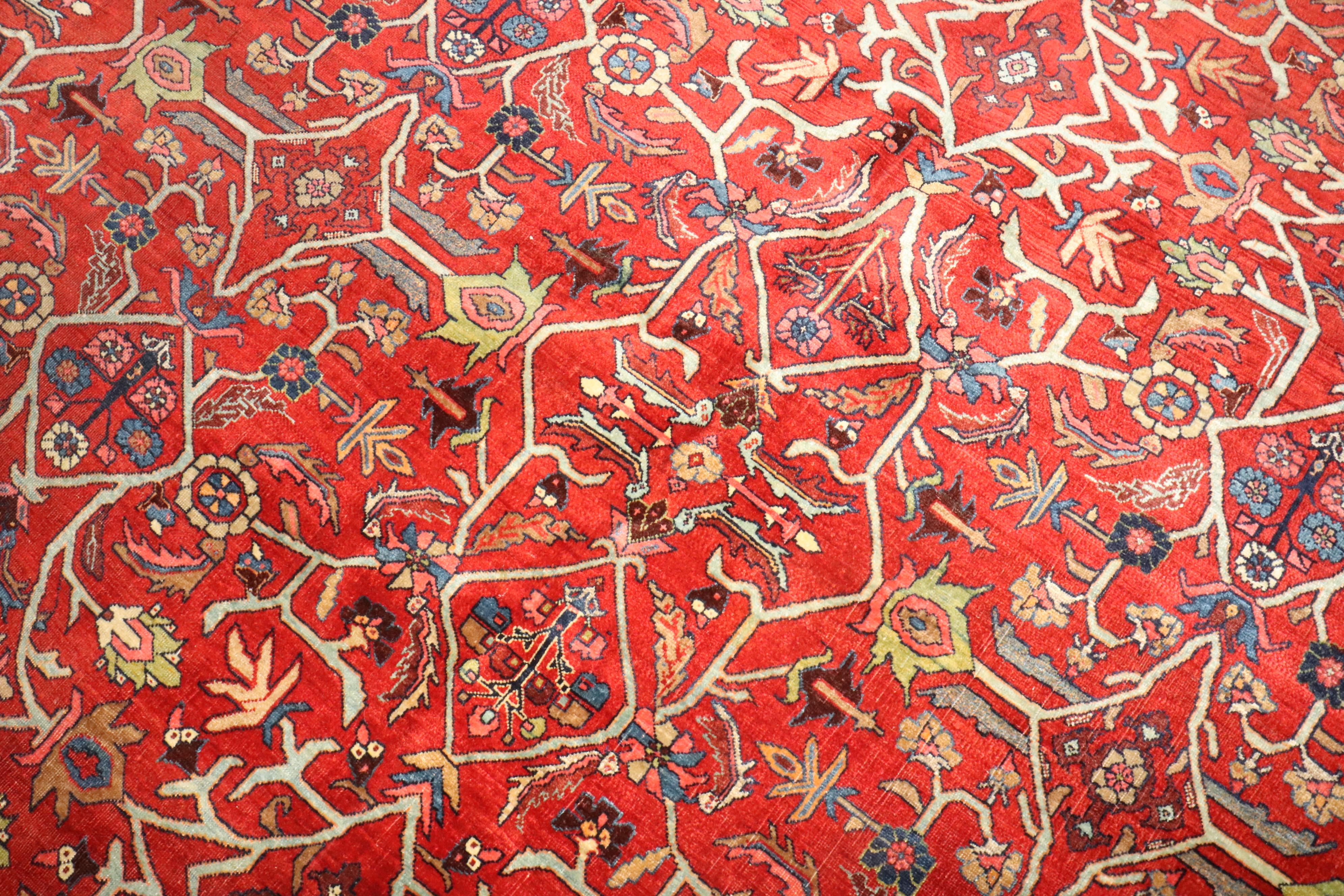 Colección Zabihi Alfombra Persa Antigua Bidjar Tonos Joya en venta 1