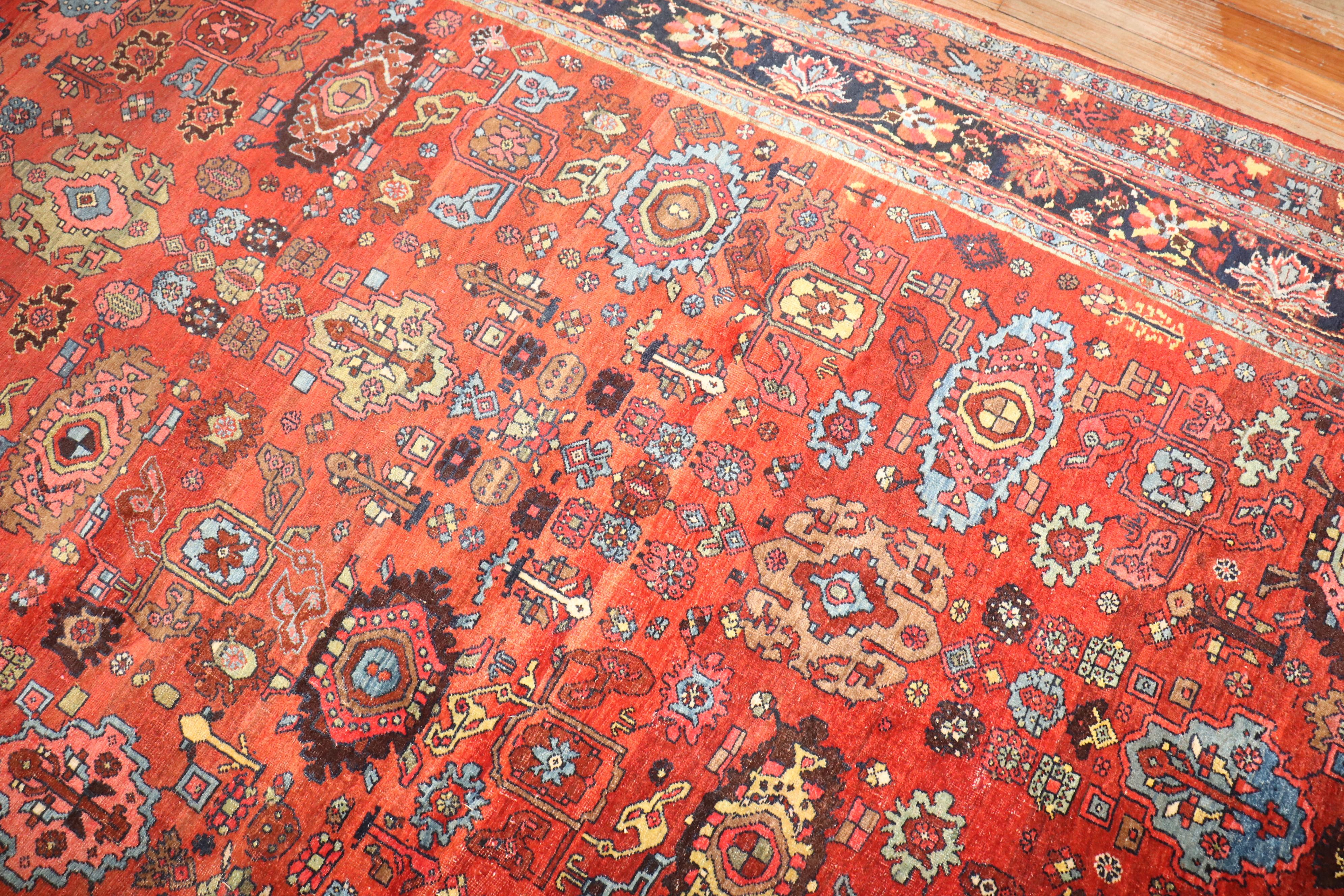 Zabihi Kollektion Juwelen getönter antiker persischer Bidjar-Teppich (Wolle) im Angebot