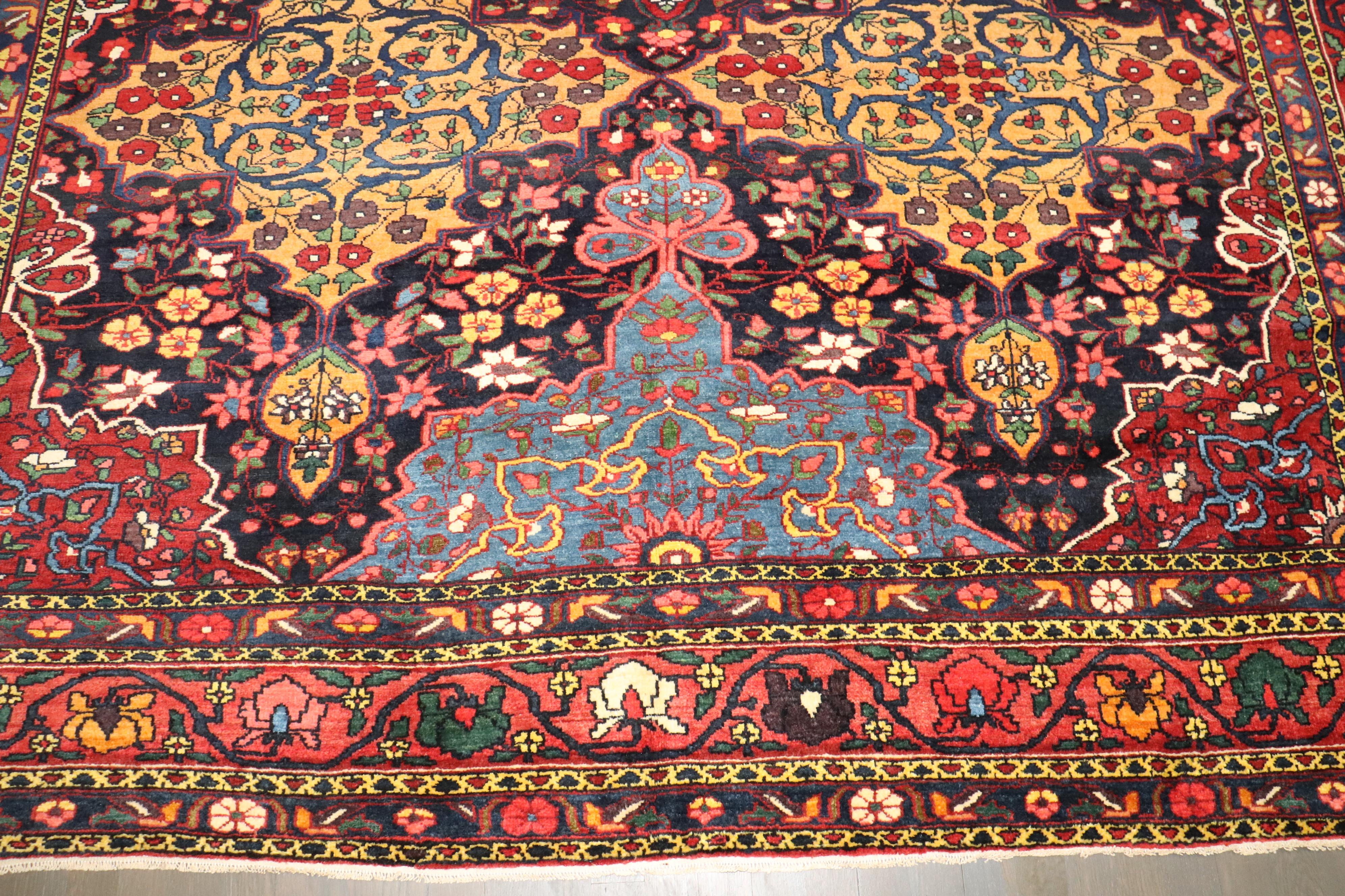 Zabihi Collection jewel Toned Persian Bakhtiari Carpet 3