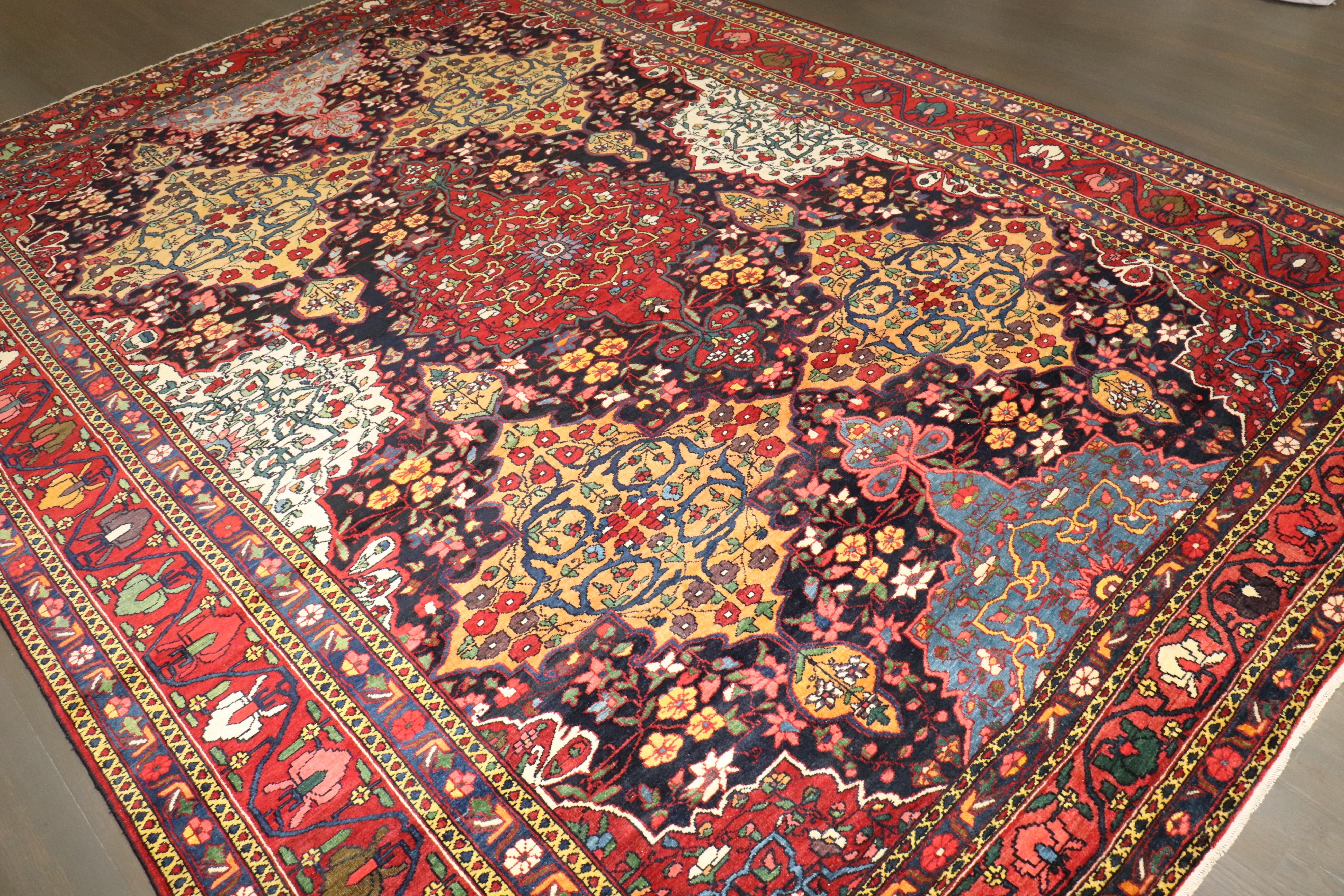 Sultanabad Zabihi Collection jewel Toned Persian Bakhtiari Carpet