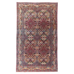 Sammlung Zabihi  Edelsteinfarbener SIgned Persischer Kashan Teppich in Übergröße