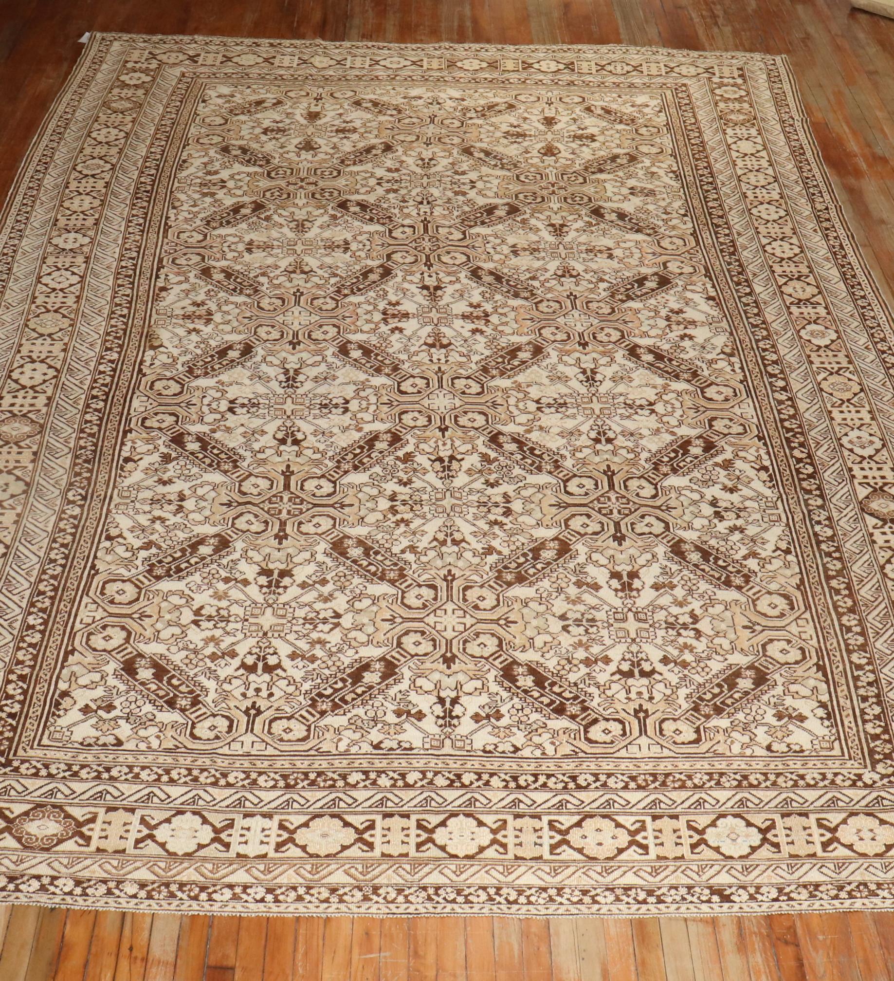 Zabihi Collection Keyhole Ersari Large Rug For Sale 2