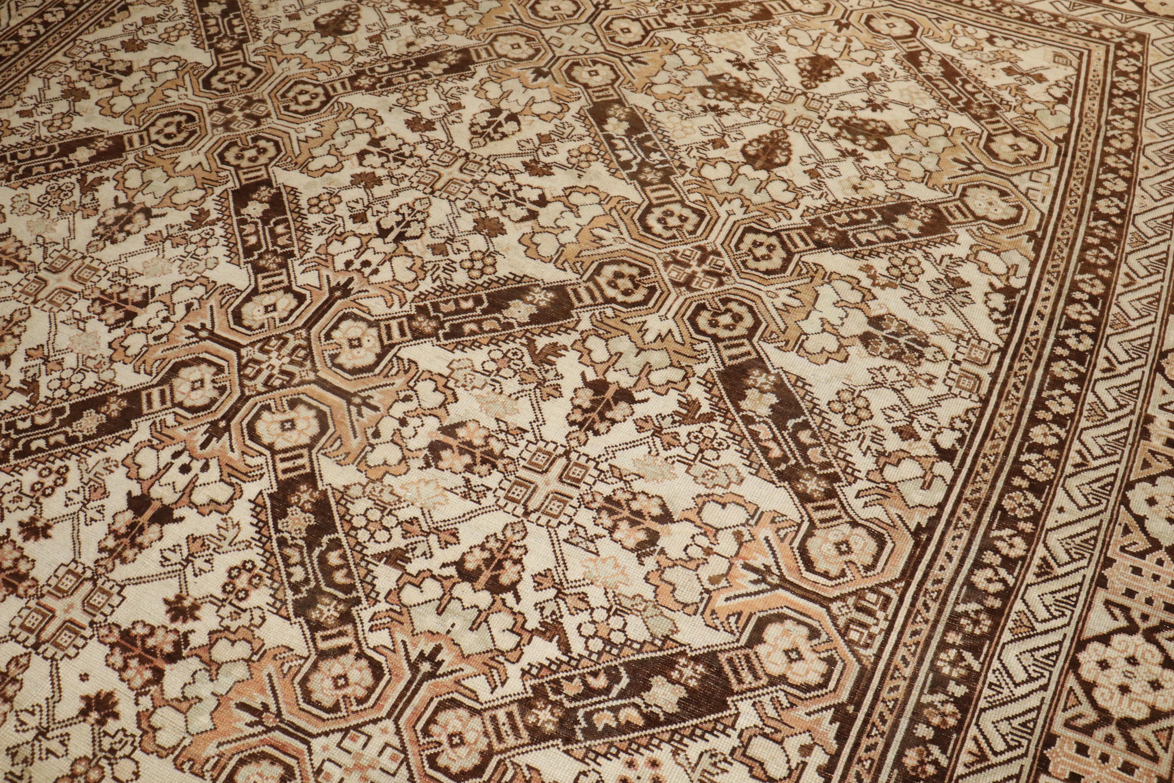 Tribal Zabihi Collection Keyhole Ersari Large Rug For Sale