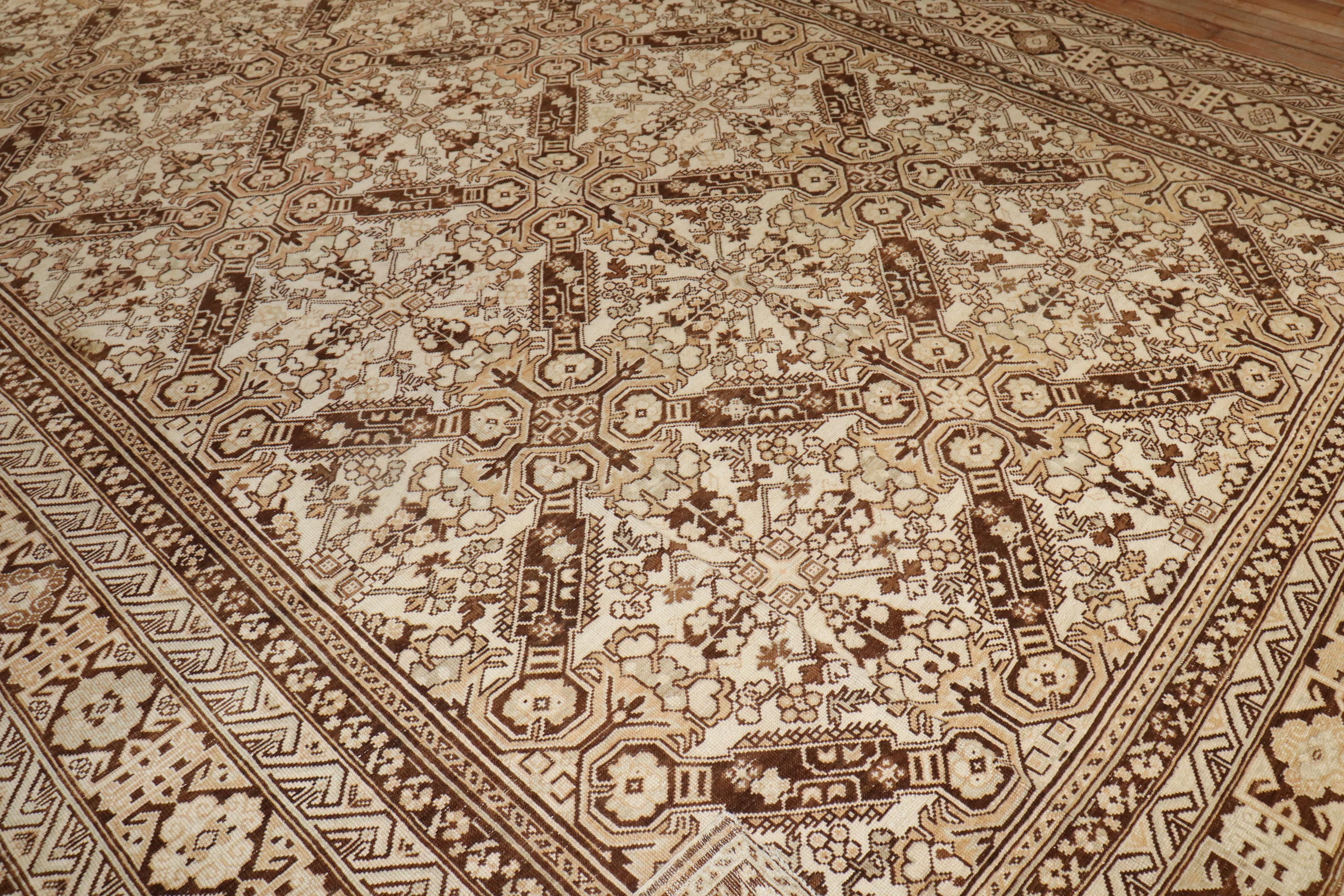 Afghan Zabihi Collection Keyhole Ersari Large Rug For Sale