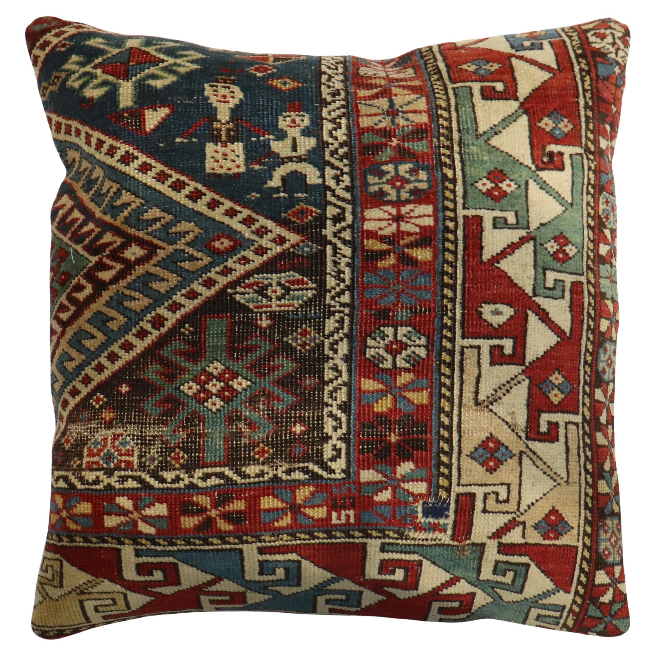 Zabihi Collection Large 19th Century Caucasian Rug Pillow